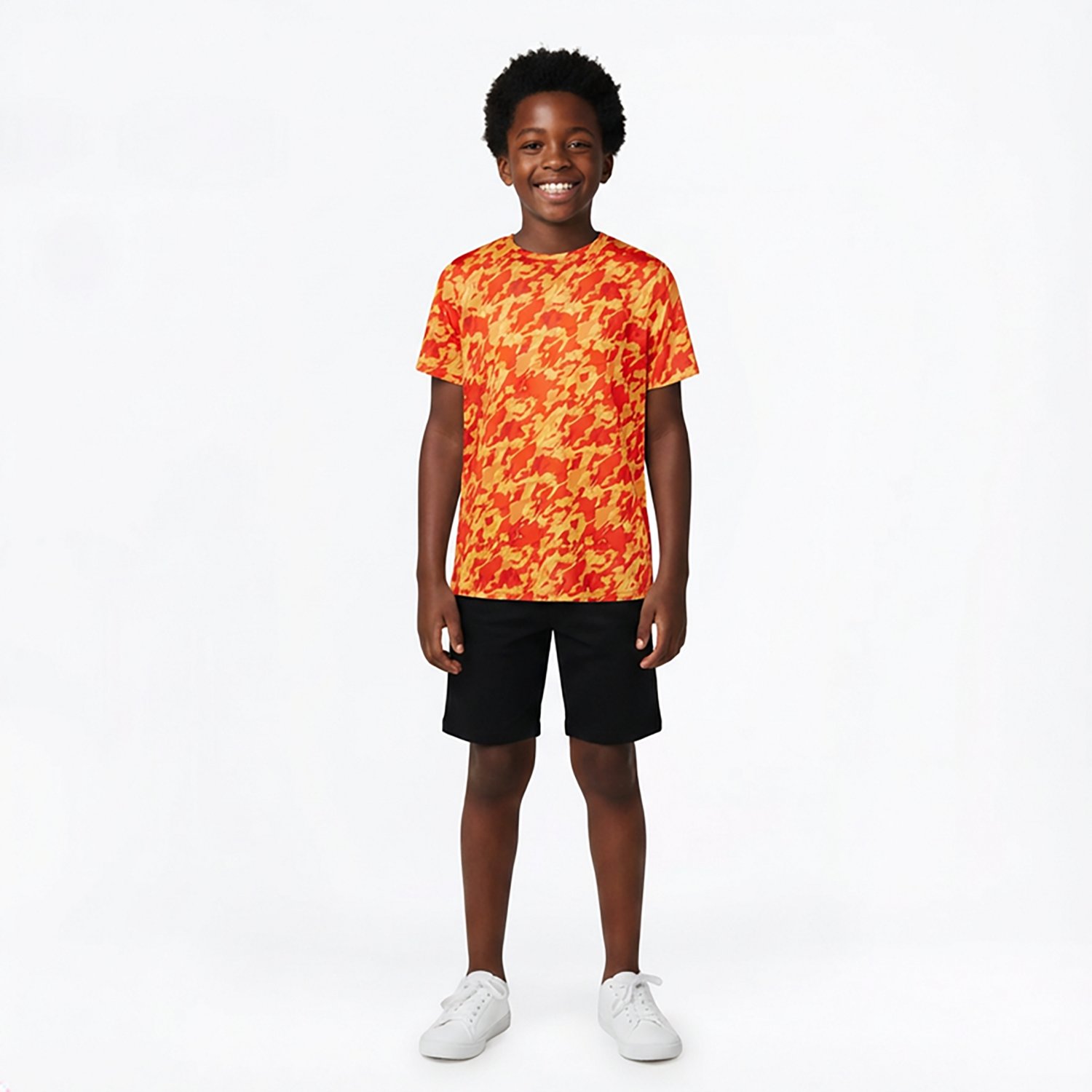 BCG Boys' Turbo Liquid Camo Print Short Sleeve T-shirt