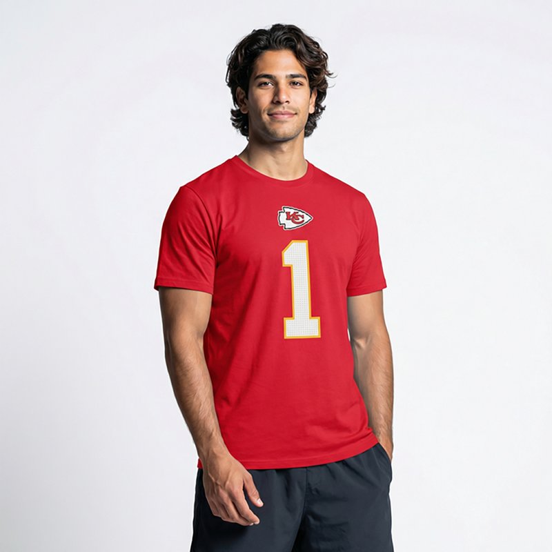 Men's Nike Xavier Worthy Red Kansas City Chiefs Name & Number T-Shirt