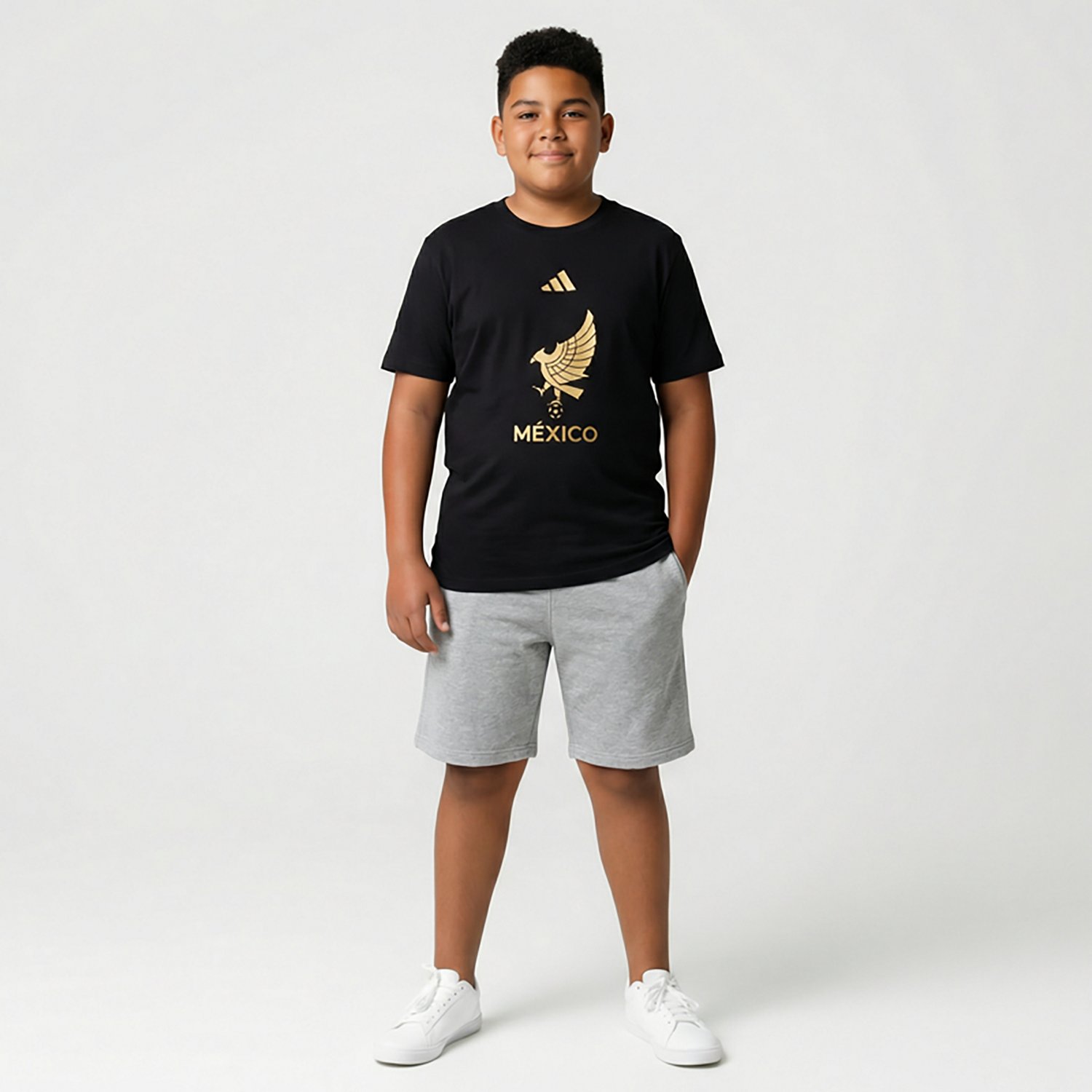 adidas Boys’ FMF Mexico Gold Kit DNA Graphic T-shirt  - view number 8