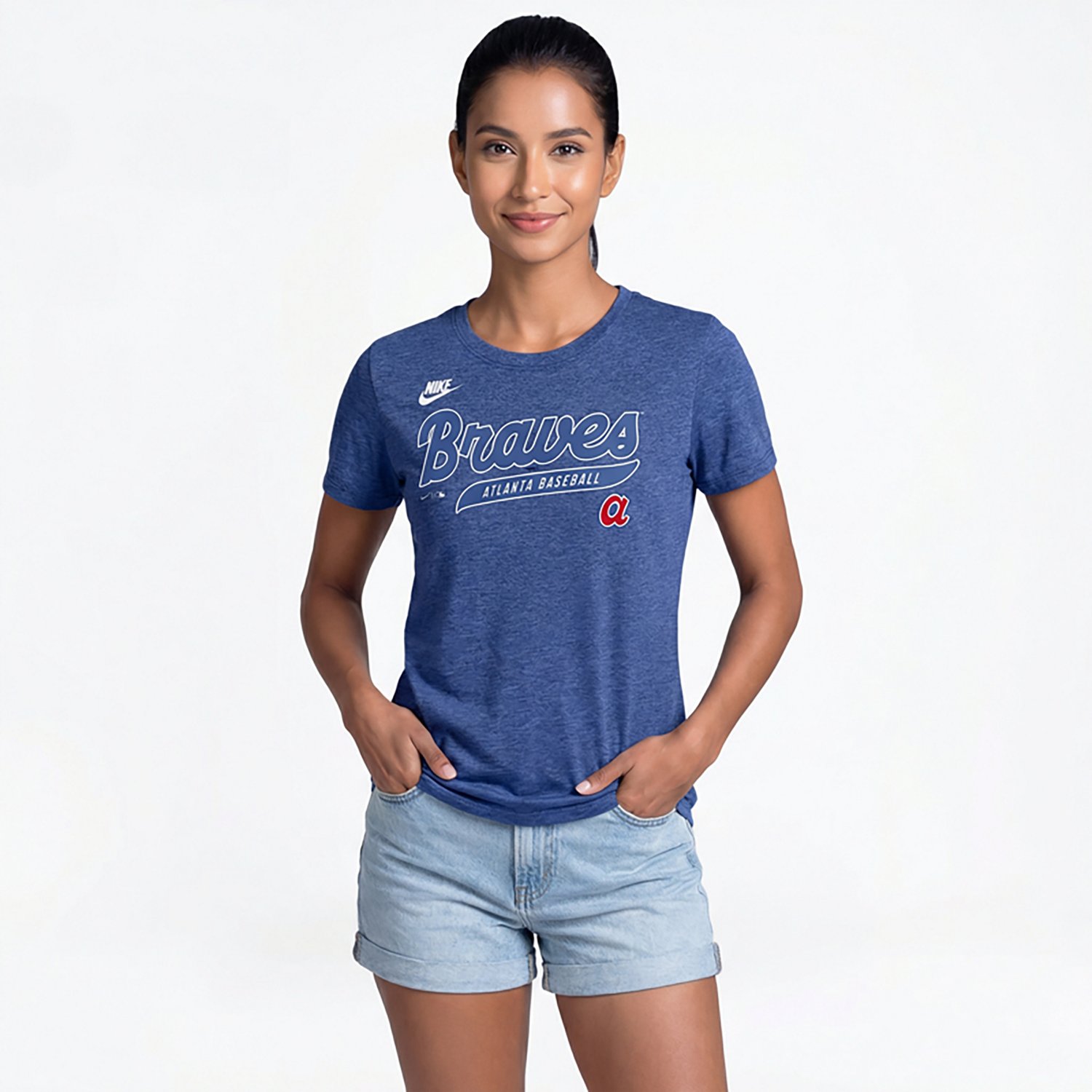 Nike Women's Braves Cooperstown Script Tail T-shirt