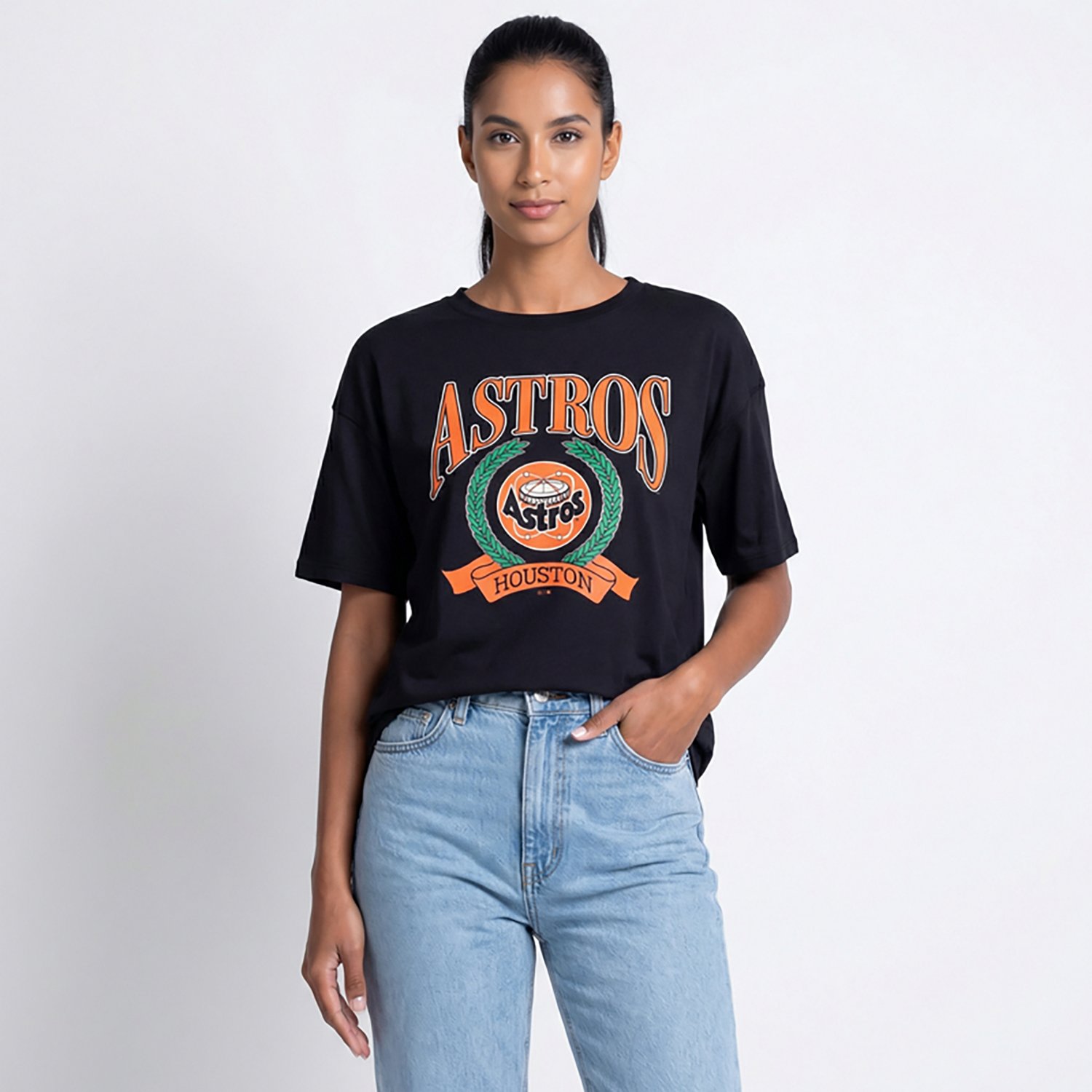 47 Brand Women's Astros Flaunt Sadie Short Sleeve T-shirt