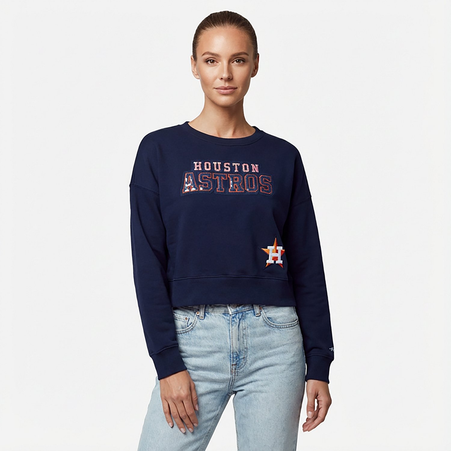 Pro Standard Women's Houston Astros Game Day Classics Long Sleeve Crew Neck Sweatshirt
