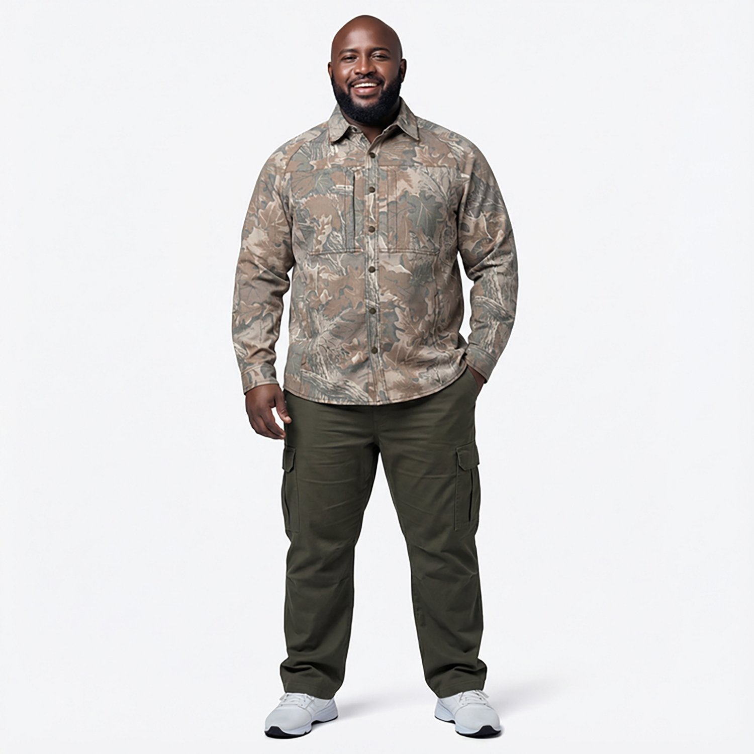 Magellan Outdoors Men's Pro/Jacob Wheeler Fishing Long Sleeve Camo Canvas Shirt Jac