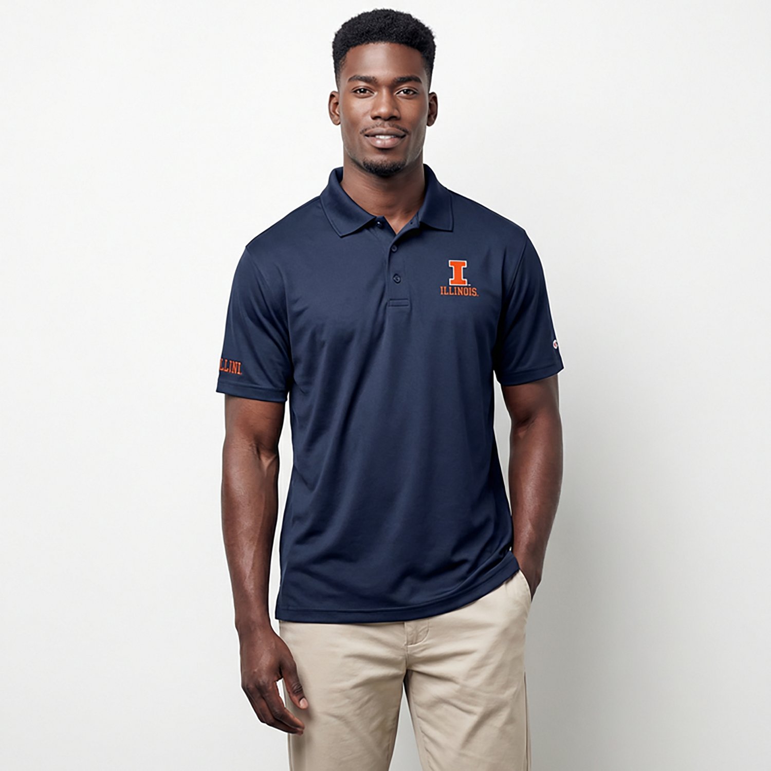 Champion Men's Illinois Solid Polo Shirt