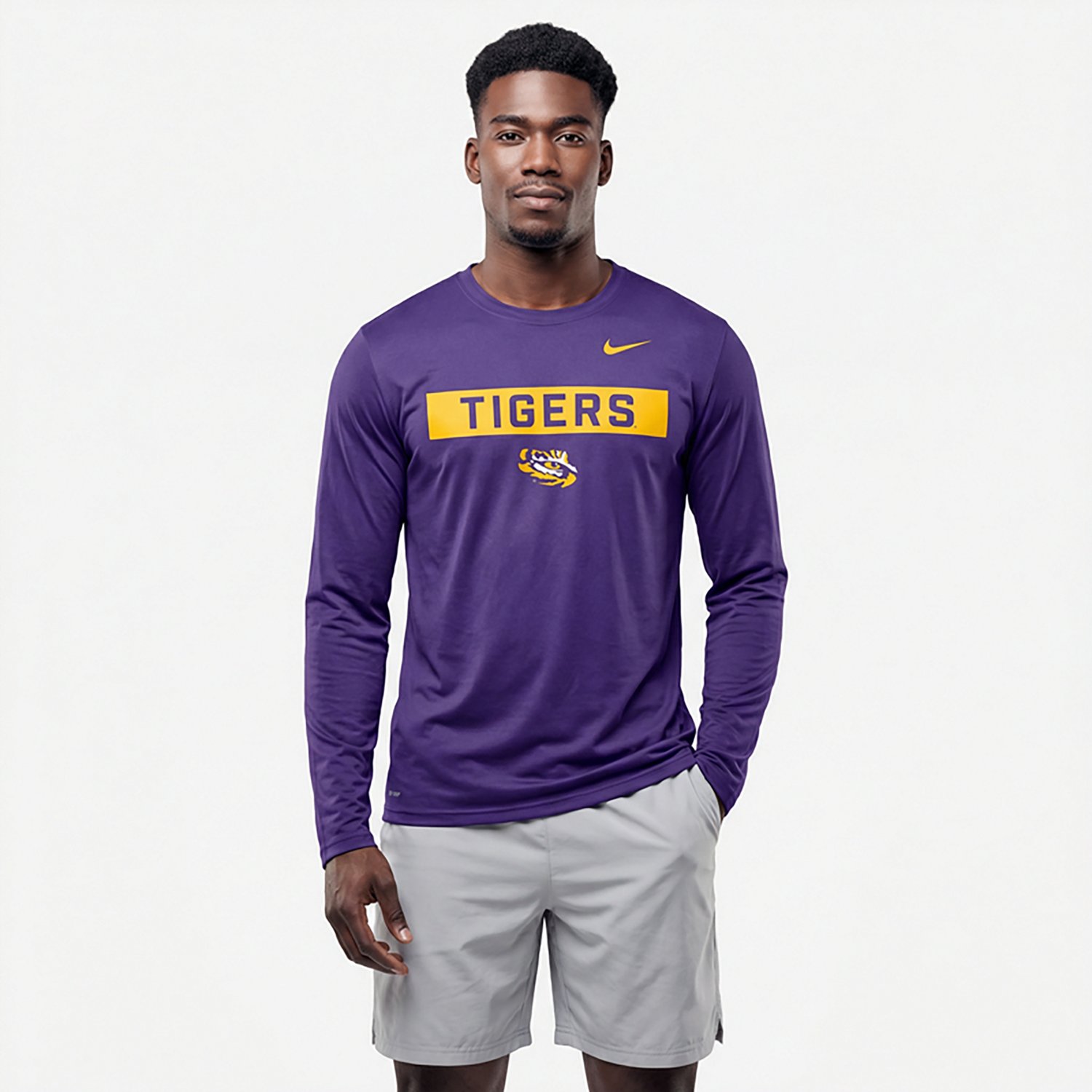 Nike Men's LSU Legend 2 Hit Long Sleeve T-shirt - view number 2