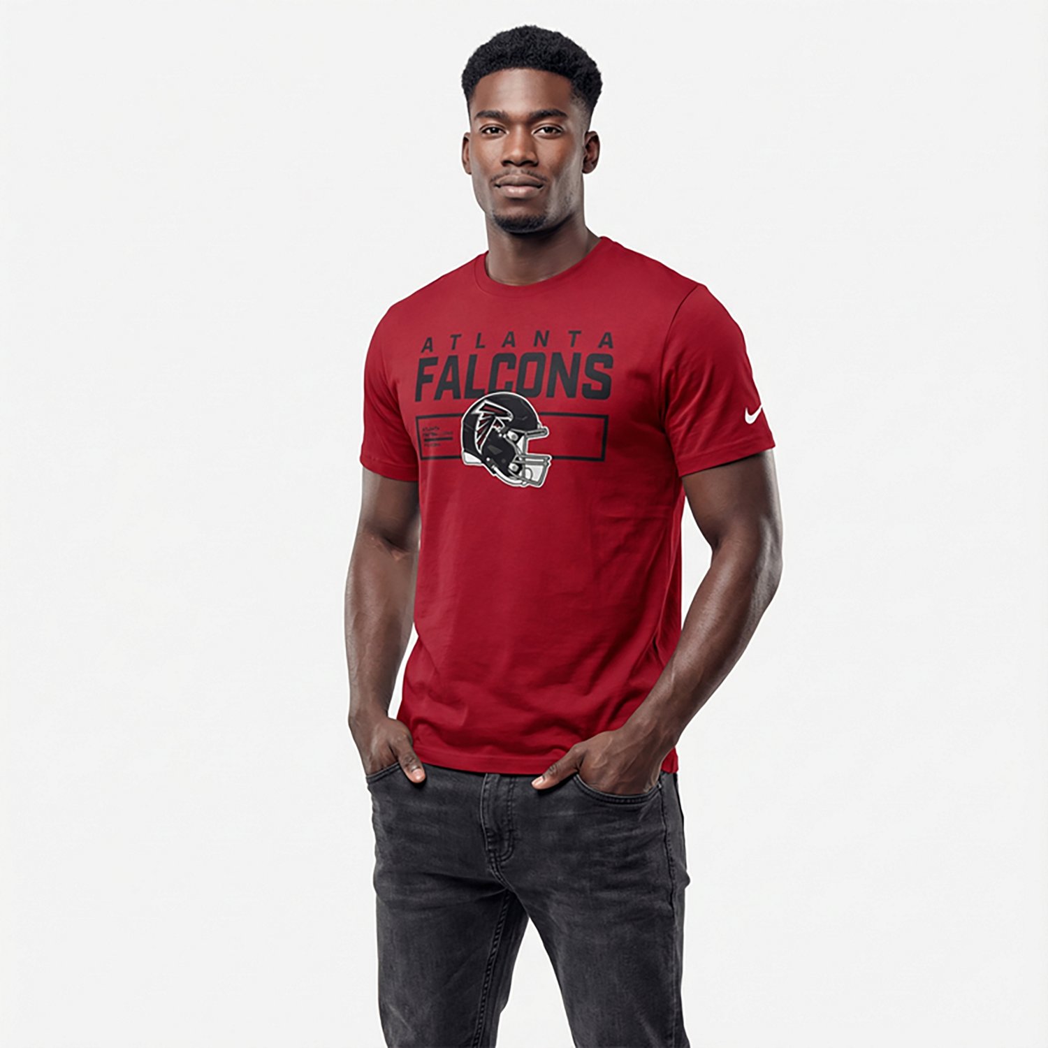 Nike Men's Atlanta Falcons Helmet Essential Graphic T-shirt - view number 2