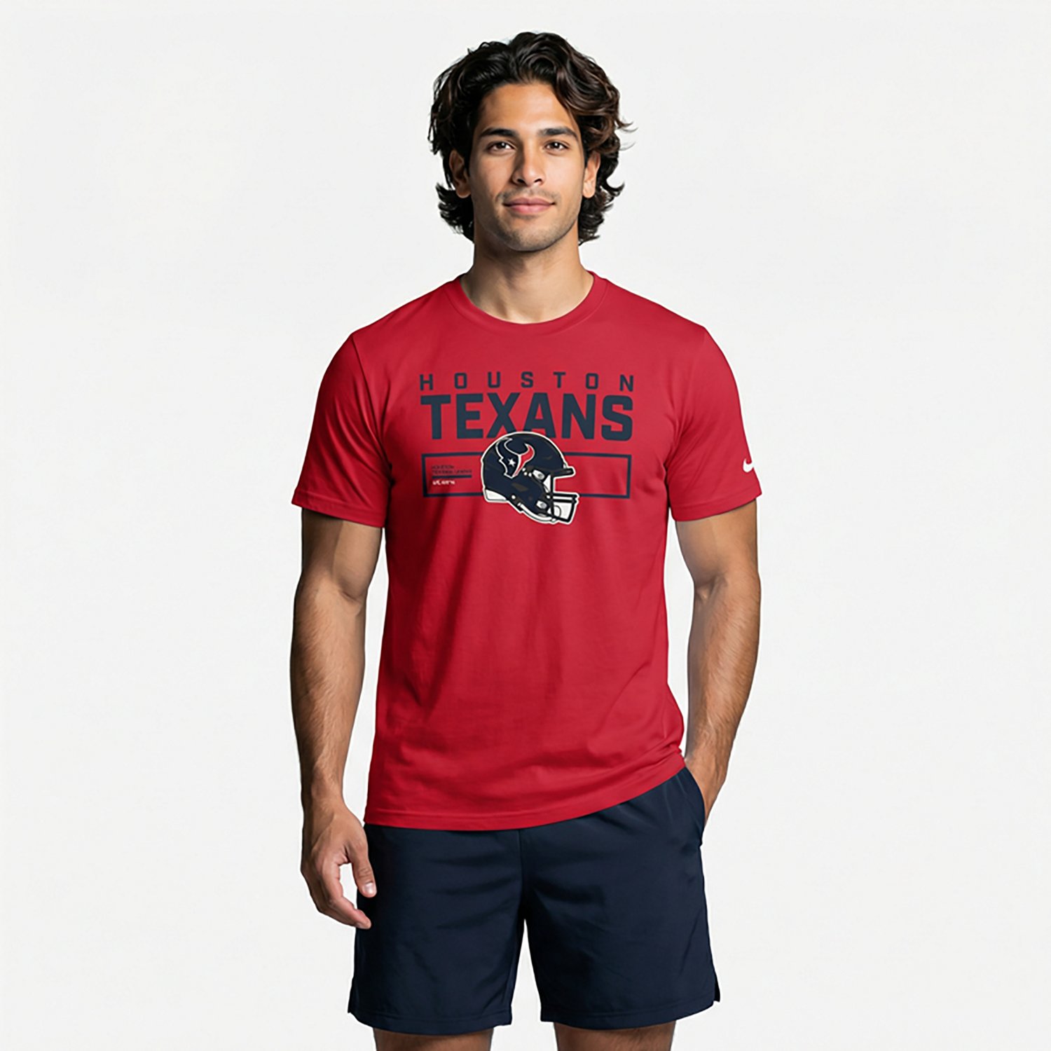 Nike Men's Houston Texans Helmet Essential Graphic T-shirt - view number 2