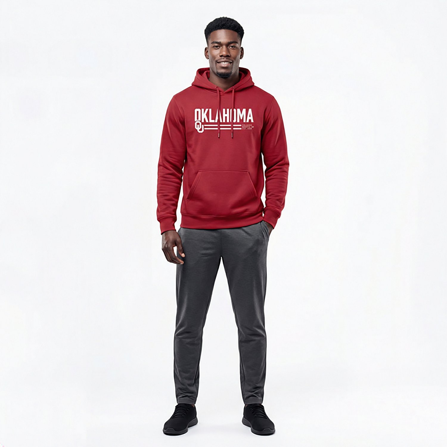 Fanatics Men's Oklahoma Sooners Wordmark Stripe Legacy Fleece Hoodie