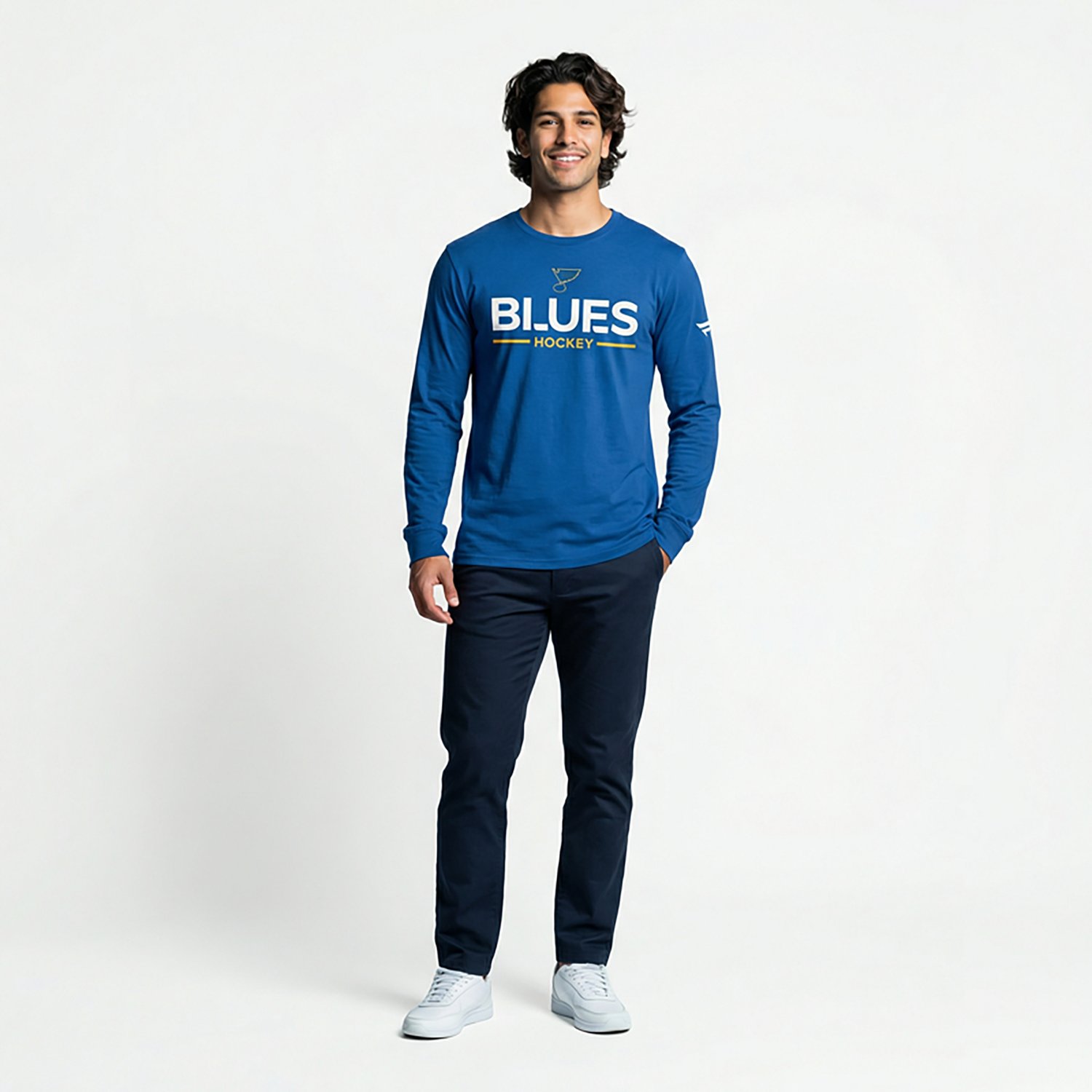 Fanatics Men's Blues Authentic Pro Primary Long Sleeve T-shirt