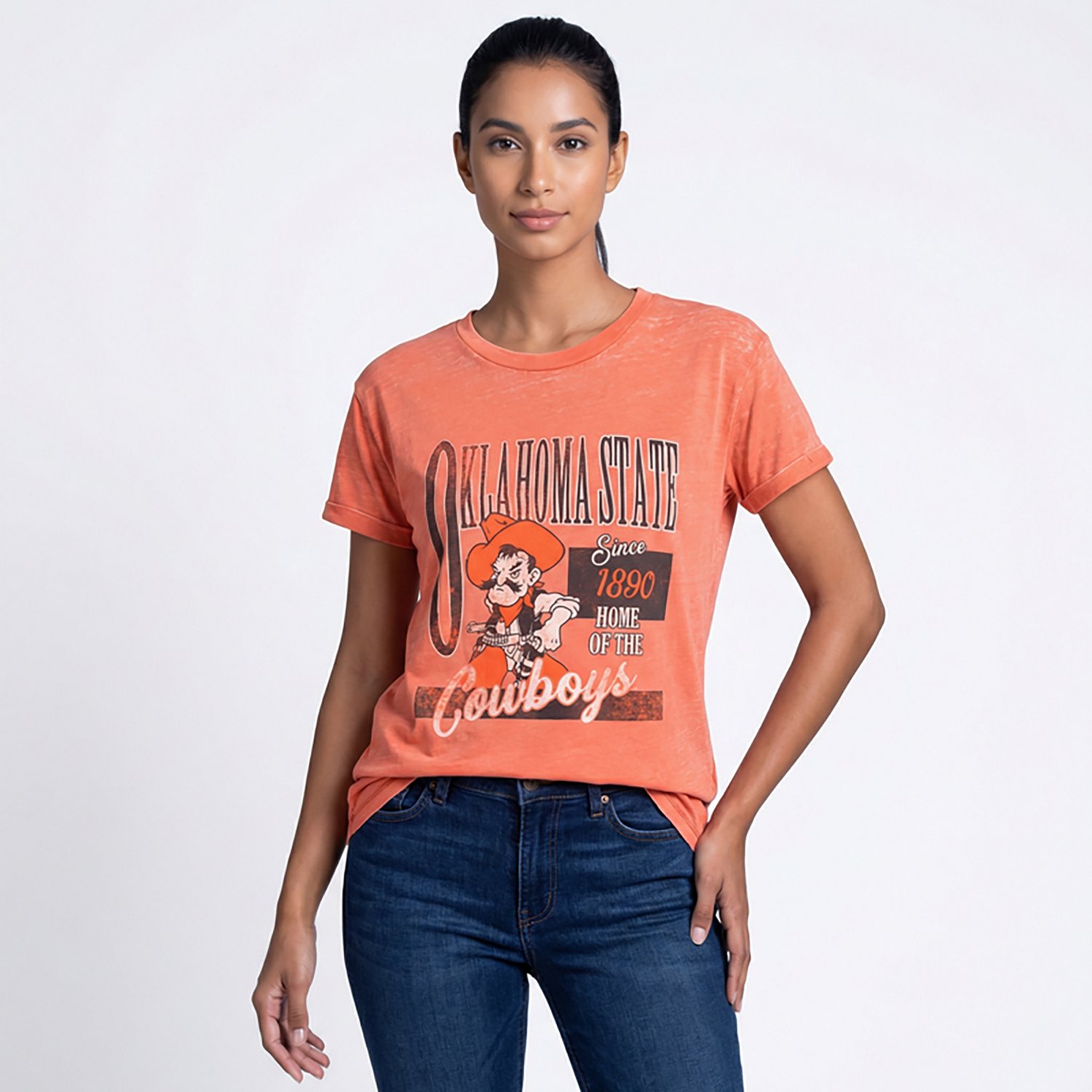 Pressbox Women's Oklahoma State Cowboys Vintage Stephen Boyfriend T-shirt