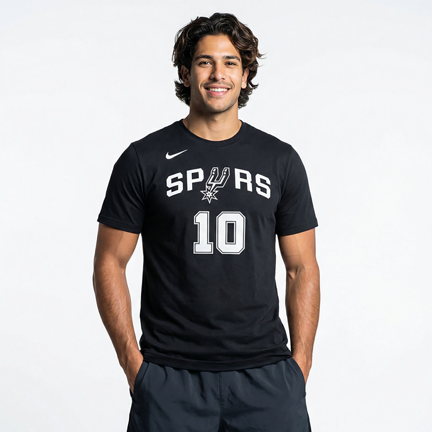 Nike Men's San Antonio Spurs Jeremy Sochan Essential Name & Number Short Sleeve T-shirt - view number 2