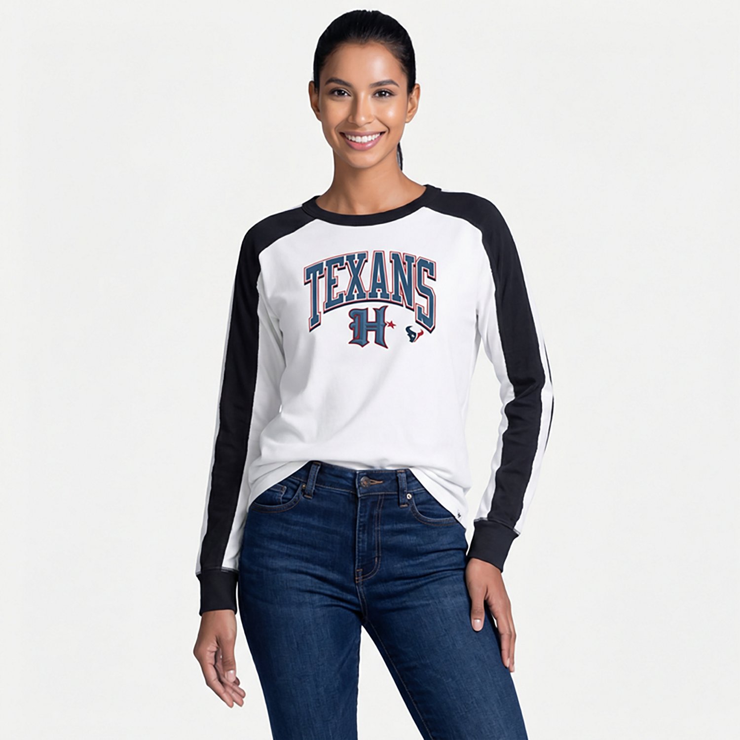 '47 Houston Texans Women's Walk Tall Caribou Long Sleeve T-shirt