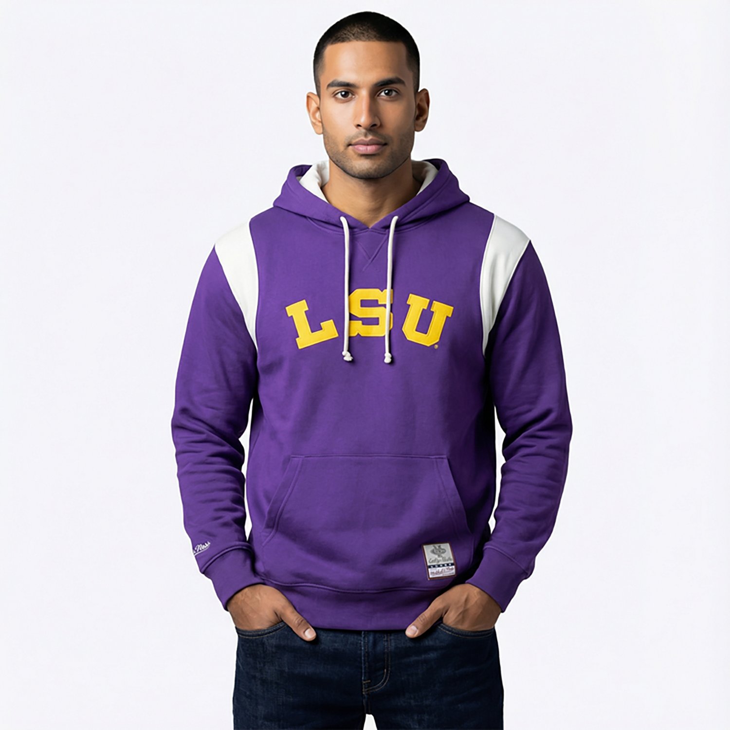 Mitchell & Ness Men's Louisiana State University Vintage Logo Thermal Lightweight Hoodie - view number 2