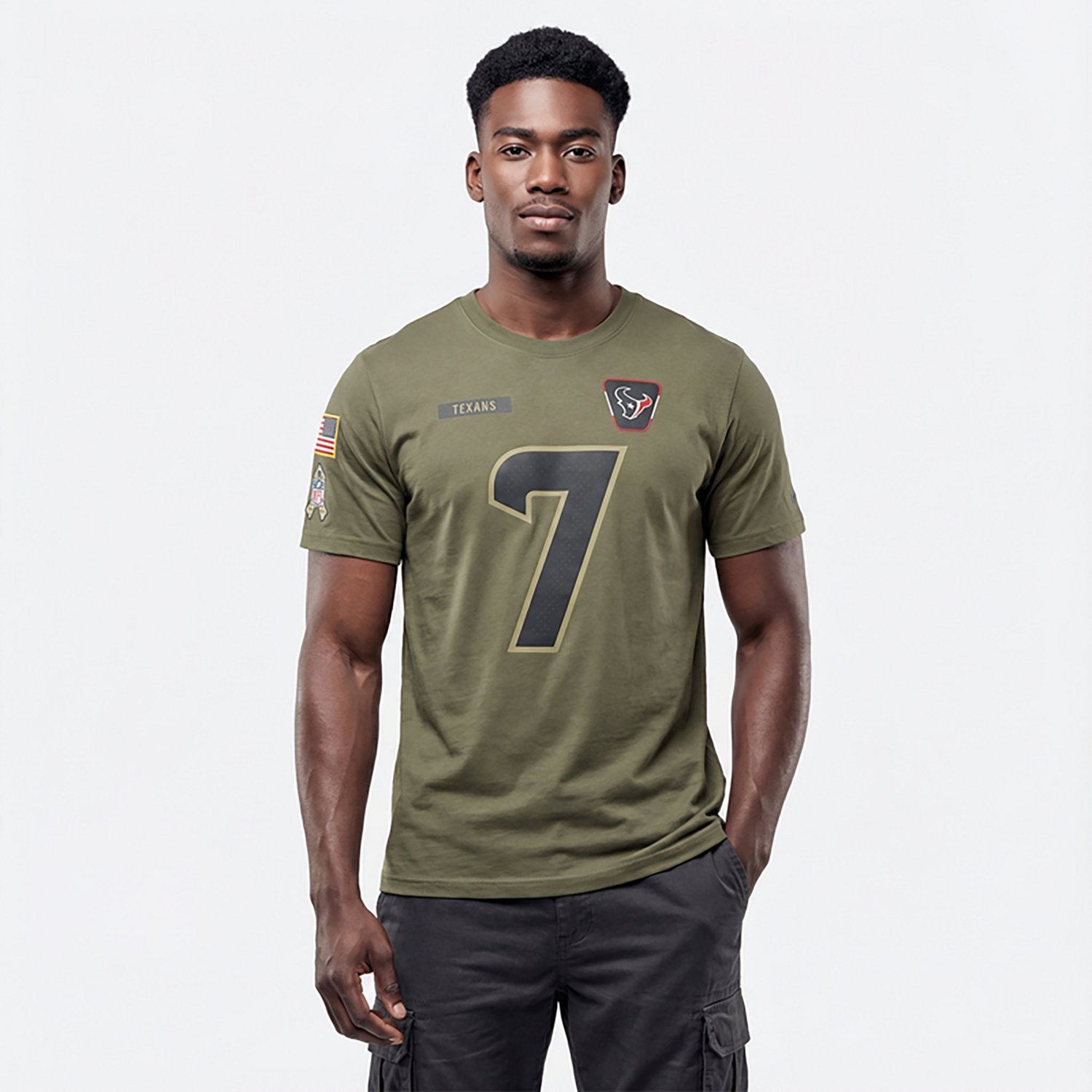 Nike Men's Texans Salute to Service C.J. Stroud Player Name & Number T-shirt - view number 2