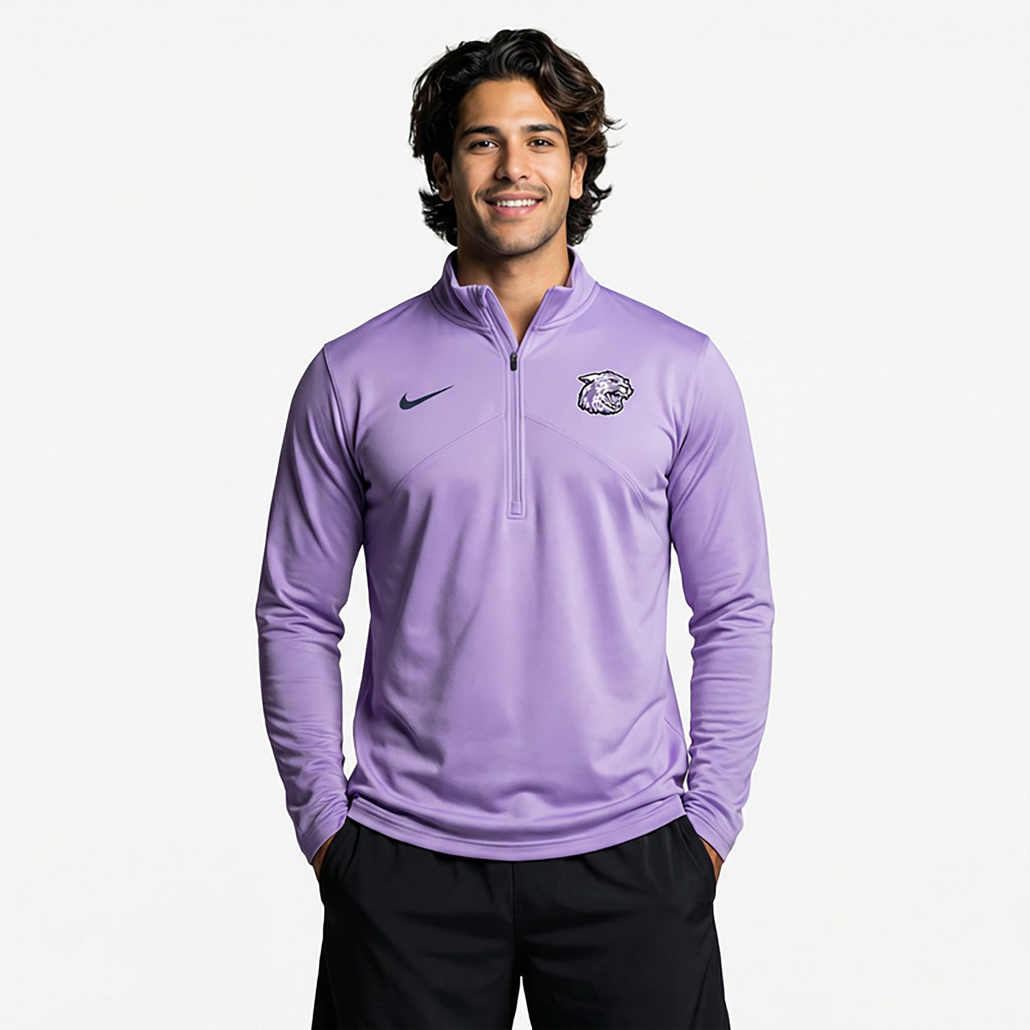 Nike Men's Kansas State Lavender Cat Head Dri-FIT 1/4 Zip