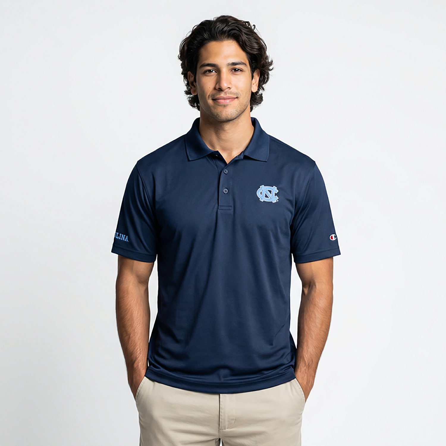 Champion Men's UNC Team Sleeve Detail Solid Polo Shirt - view number 2
