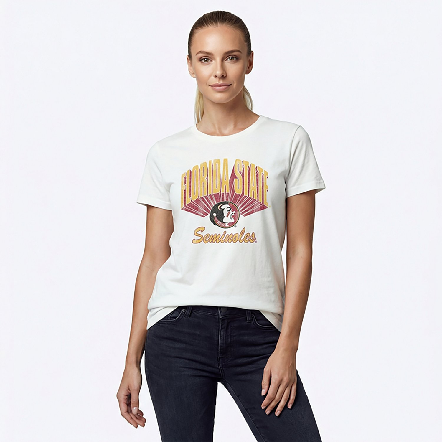 WILDCAT RETRO Women's Florida State Seminoles Retro Brand Vintage Crop Short Sleeve T-shirt