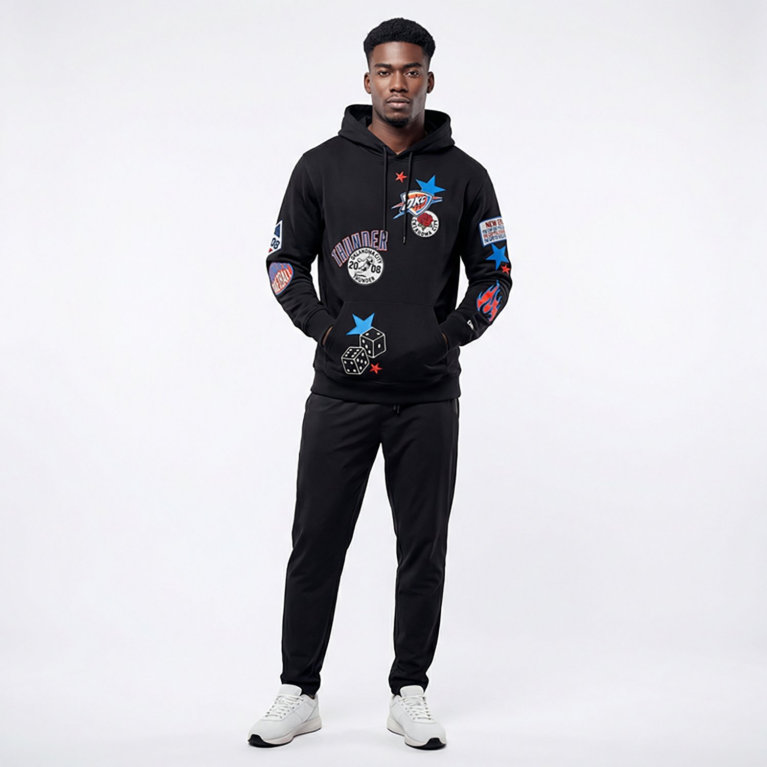 New Era Men's OKC Thunder Oversized Side Zip Pullover Hoodie - view number 3