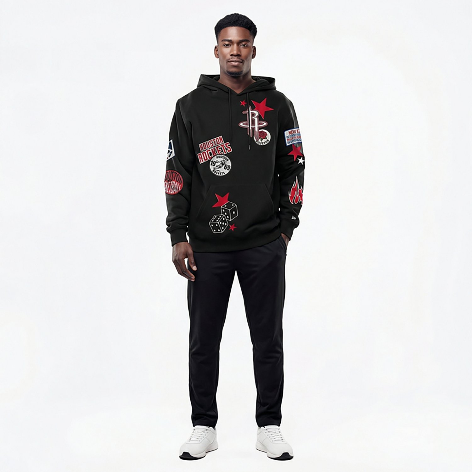 New Era Men's Rockets Oversized Side Zip Pullover Hoodie - view number 3