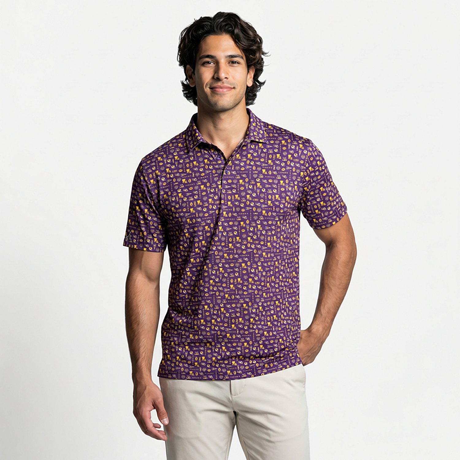 Antigua Men's LSU Lateral Polo Shirt - view number 2