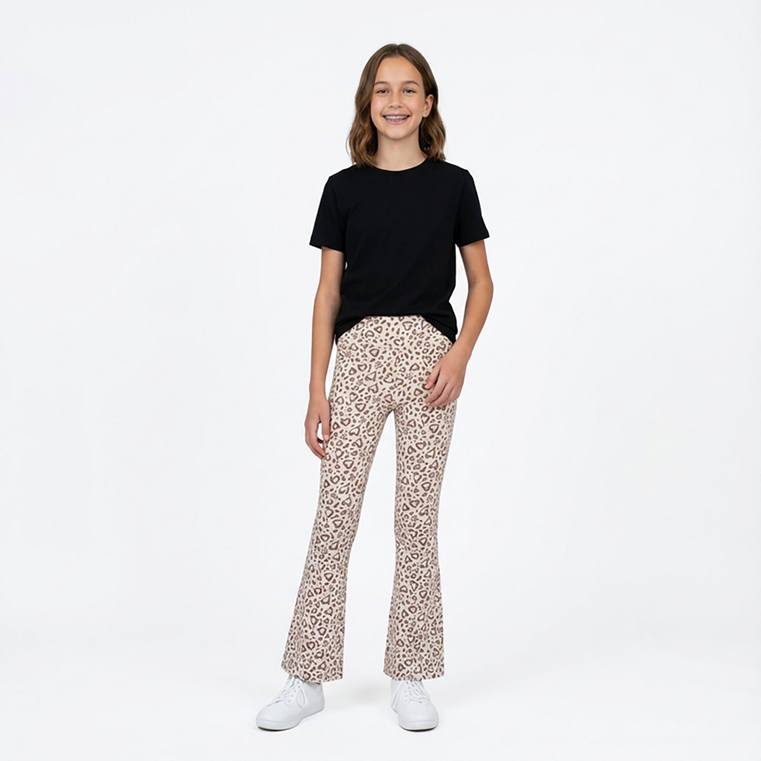 BCG Girls'  Cotton Flare Printed Legging