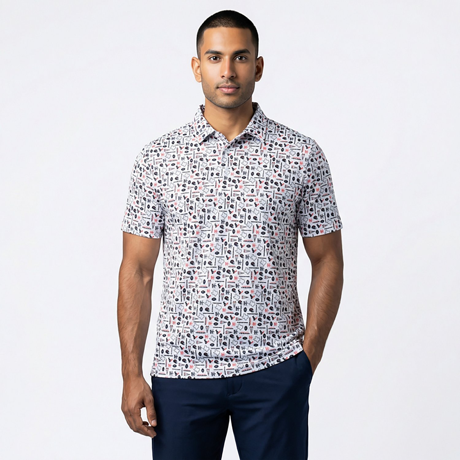 Antigua Men's Houston Texans Lateral Polo