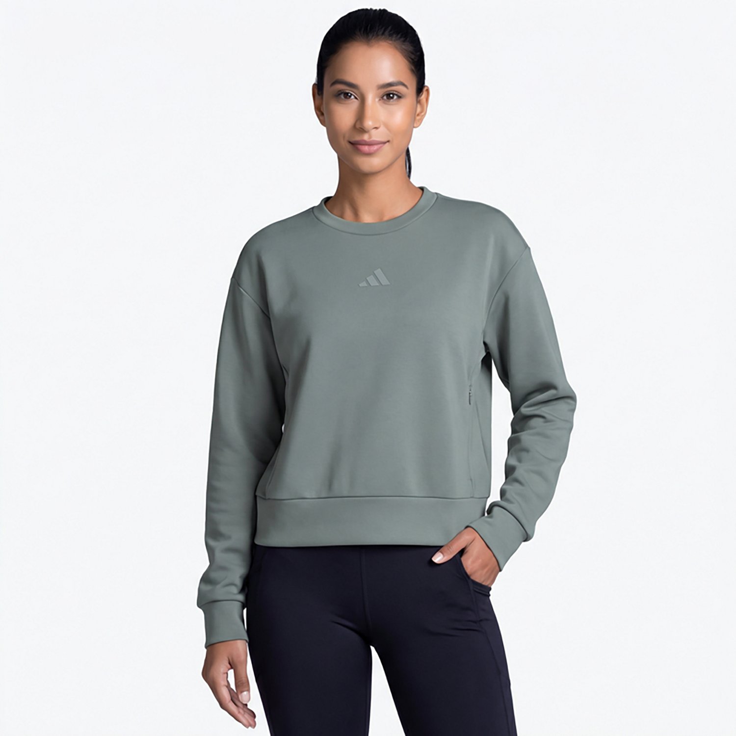 adidas Women's D4T Warm-Up Crewneck Sweatshirt - view number 2