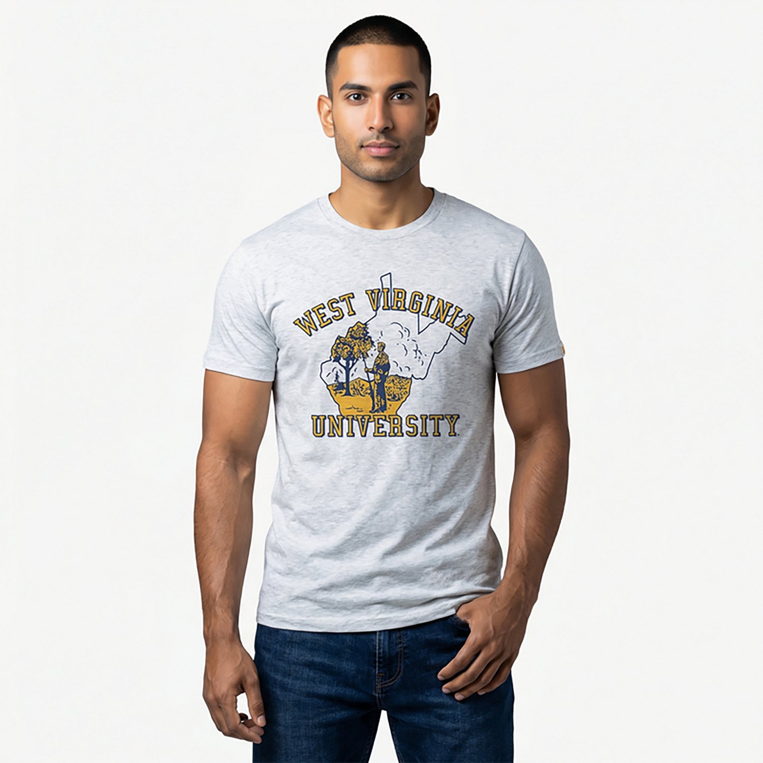 Homefield Men's West Virginia Mountaineers Vintage State Short  Sleeve T-shirt - view number 2