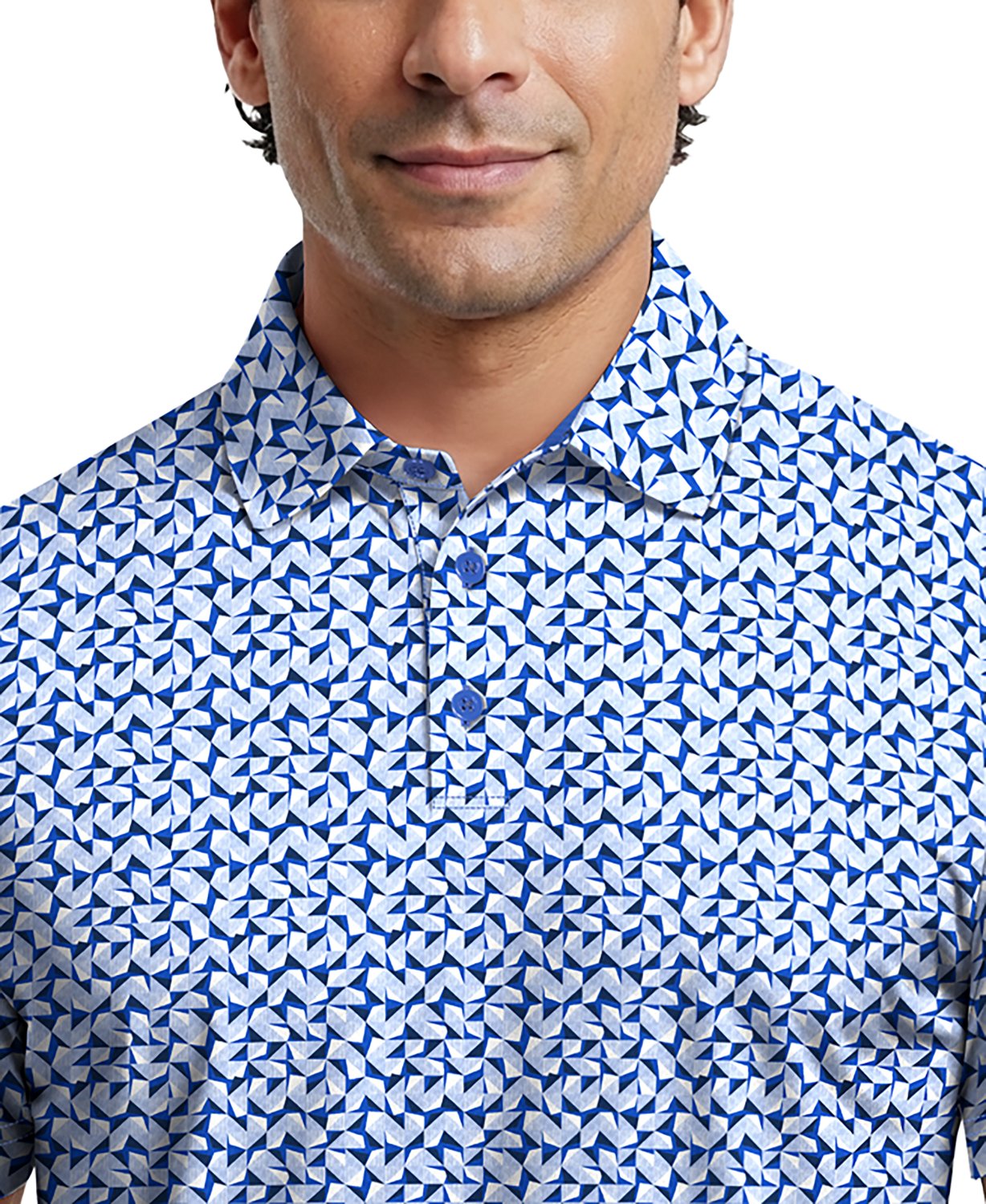 PGA Tour Men’s Abstract Geo Print Polo Shirt - view number 4