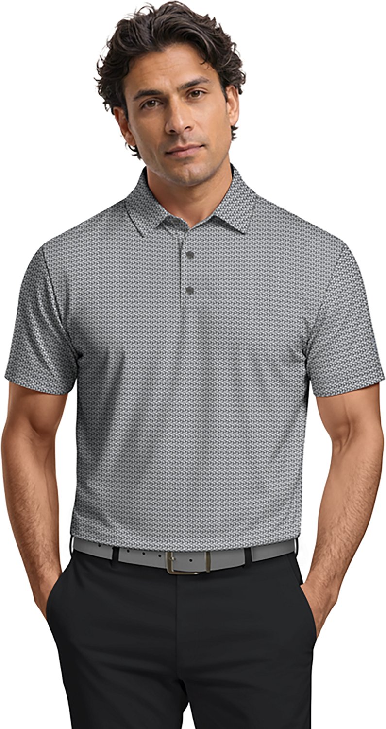 PGA TOUR Men's Micro Tee Printed Polo Shirt