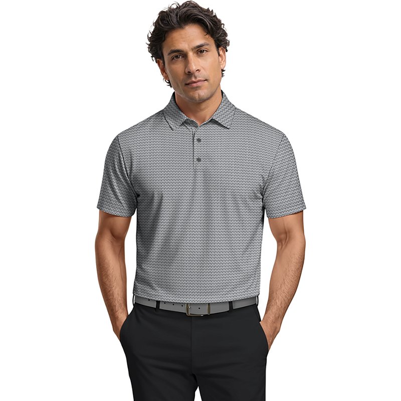 PGA Tour Men's Micro Tee Printed Polo Shirt