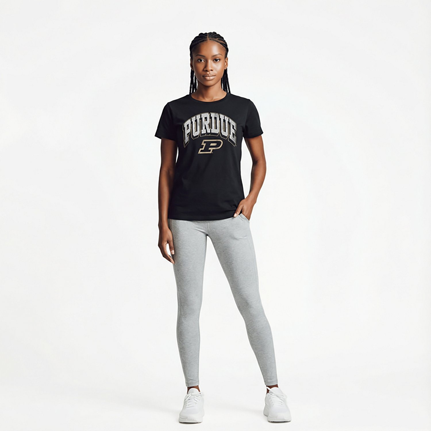 WILDCAT RETRO Women's Purdue Arch Shadow Boxy T-shirt