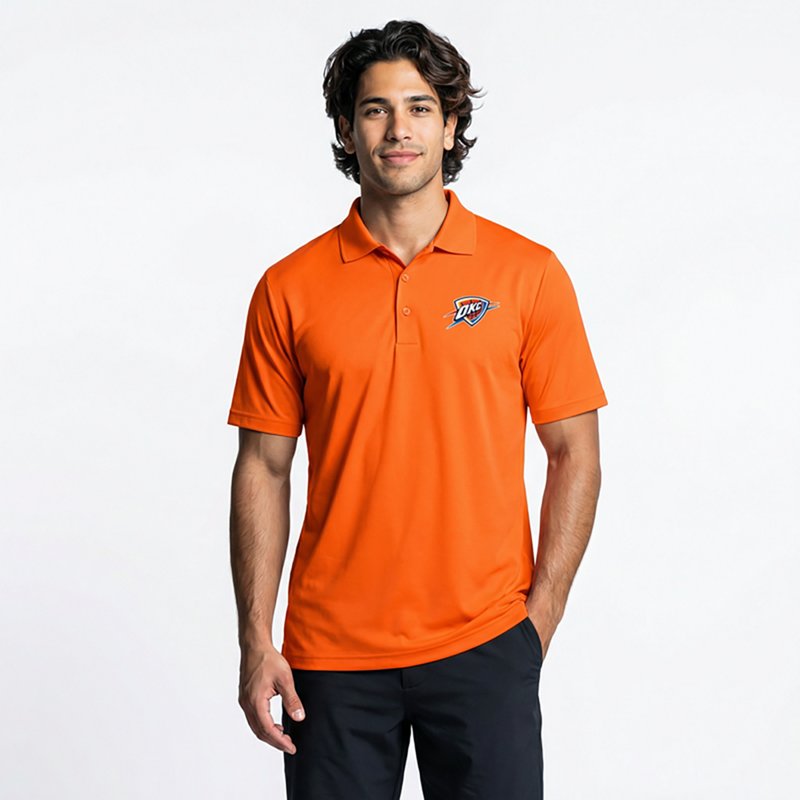 Antigua Men's Oklahoma City Thunder Legacy Pique Short Sleeve Polo