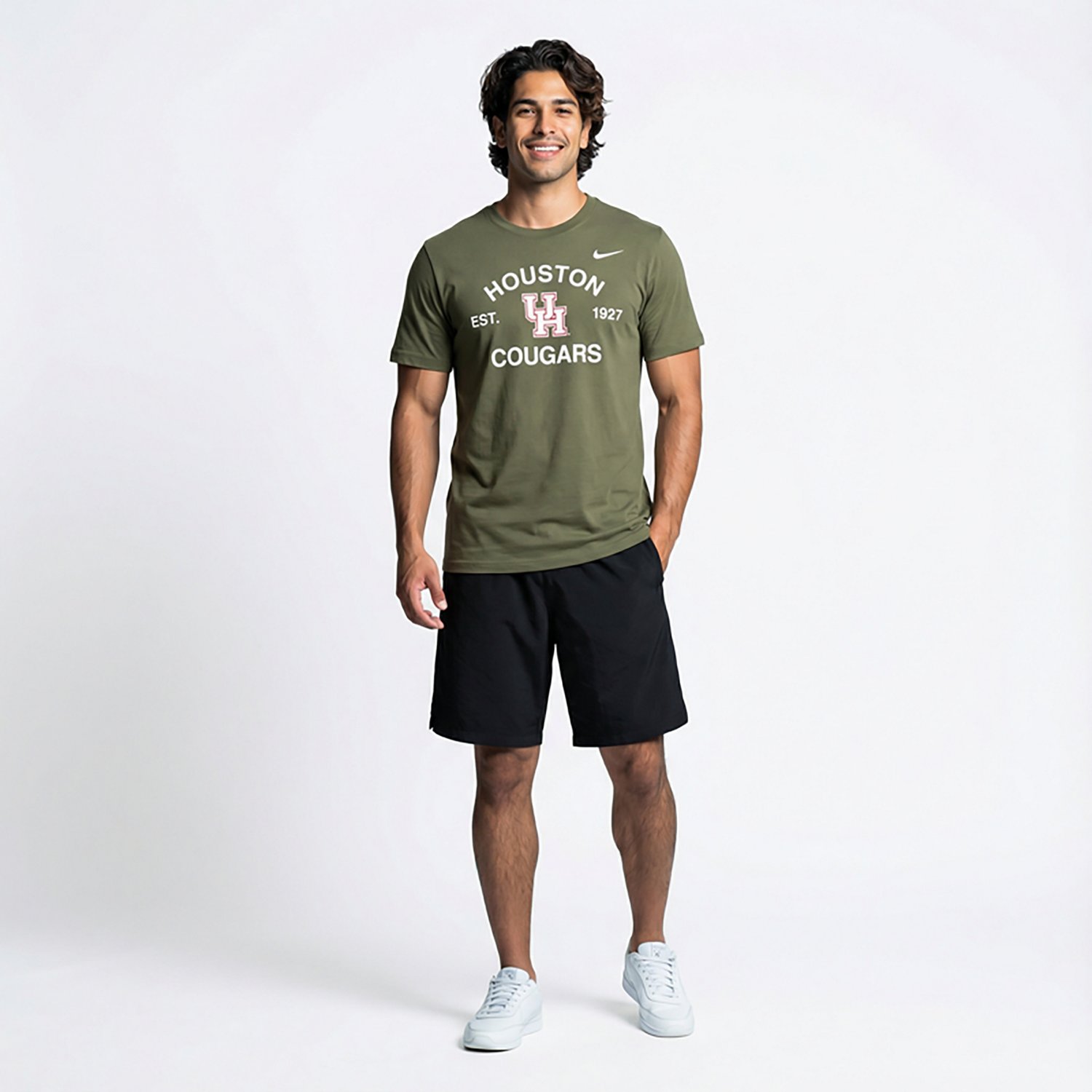 Nike Men's Houston Military Arch Over Primary Logo T-shirt
