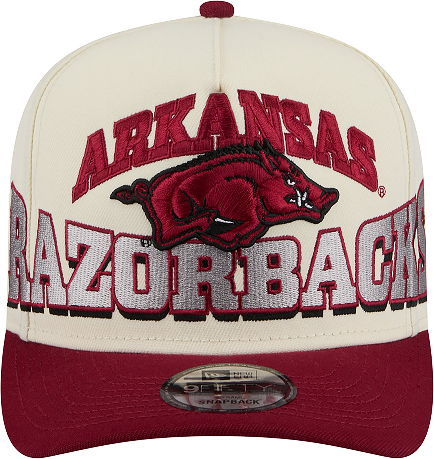 New Era Adults' Arkansas Razorbacks Arch Mascot MM 950AF Cap - view number 2