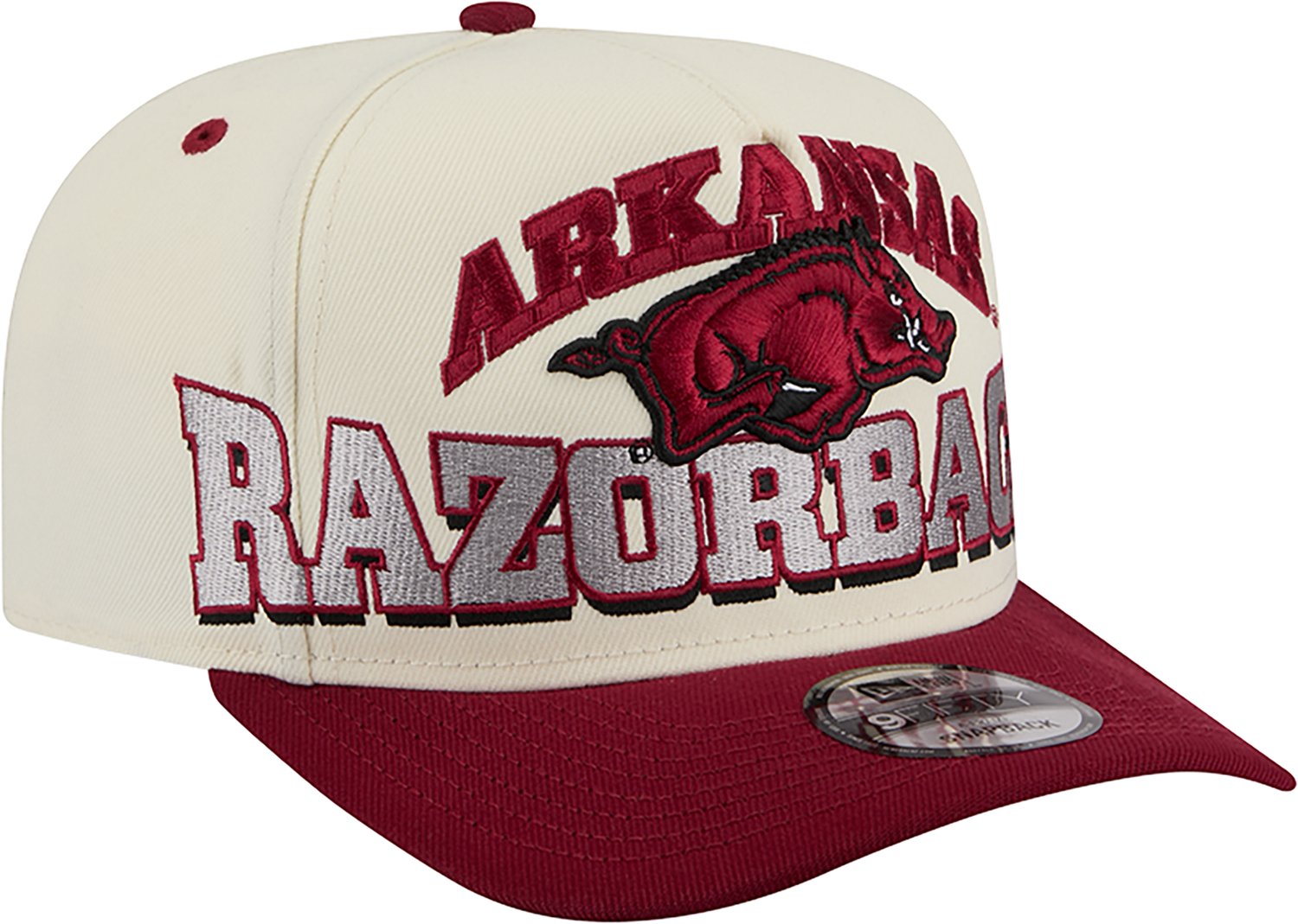New Era Adults' Arkansas Razorbacks Arch Mascot MM 950AF Cap - view number 3