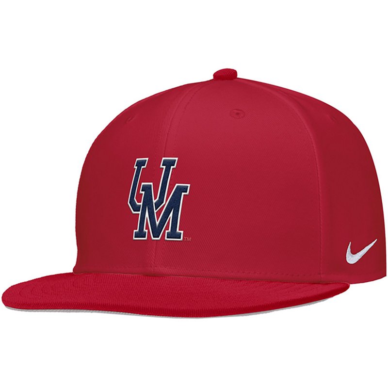 Nike Adult Ole Miss Rebels Red Pro Flat Brim Hat, Men's, Size 7 3/8
