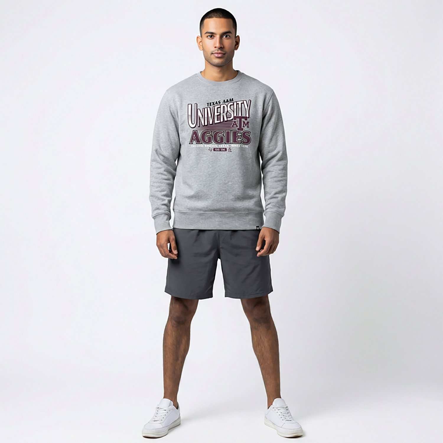 '47 Men's Texas A&M Aggies School Diagonal Regional Headline Long Sleeve Crew Sweatshirt