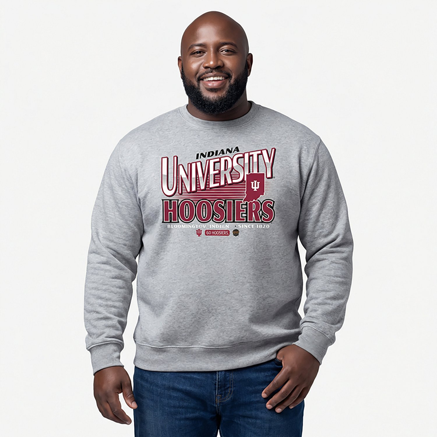 '47 Men's Indiana Hoosiers School Diagonal Regional Headline Long Sleeve Crew Sweatshirt - view number 2