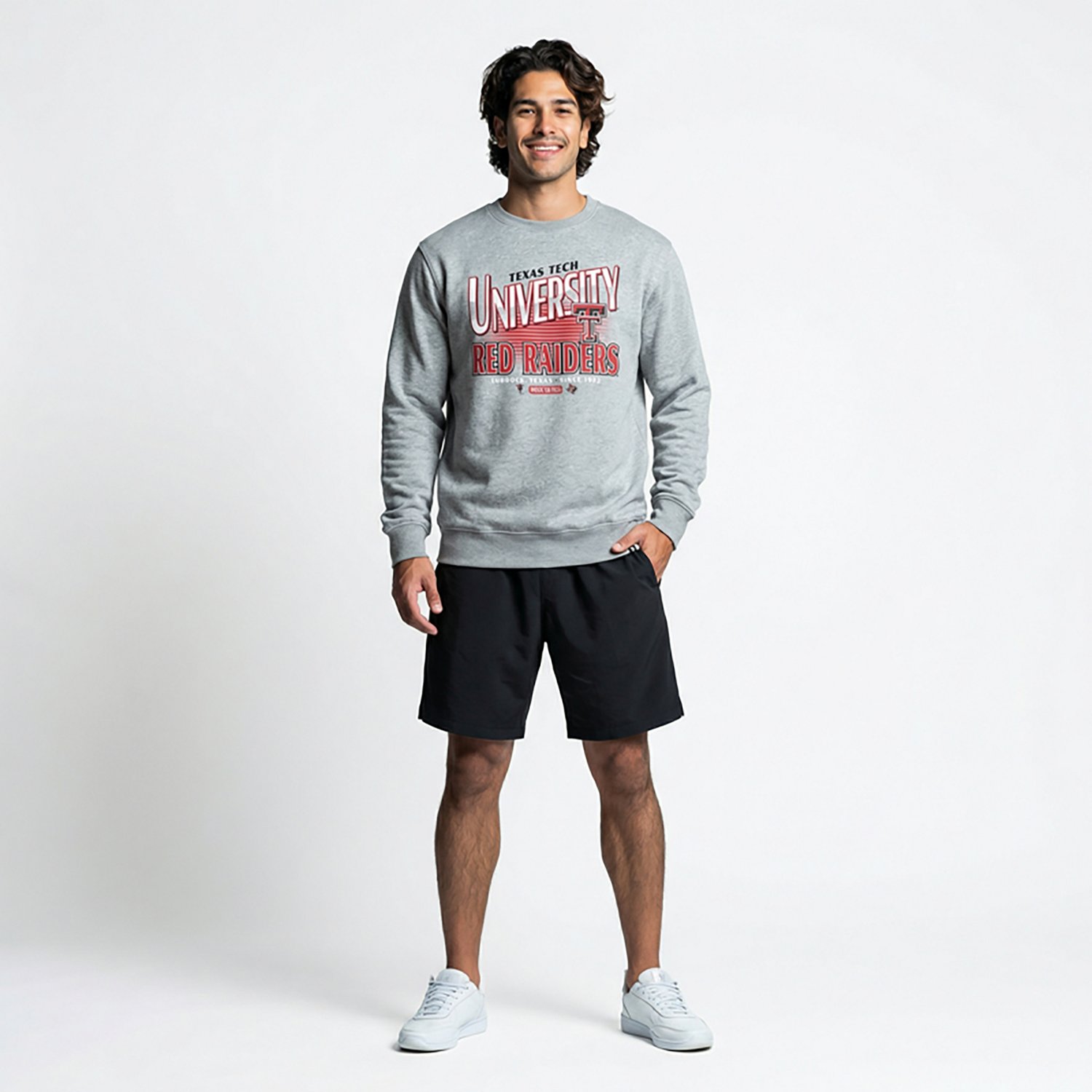 '47 Men's Texas Tech Red Raiders School Diagonal Regional Headline Long Sleeve Crew Sweatshirt