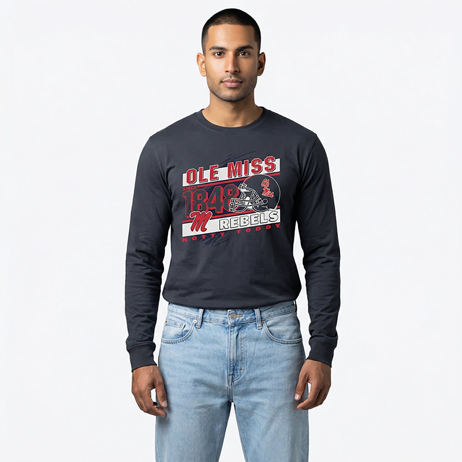 '47 Men's Ole Miss Rebels Year Football Helmet Regional Franklin Long Sleeve T-shirt - view number 2