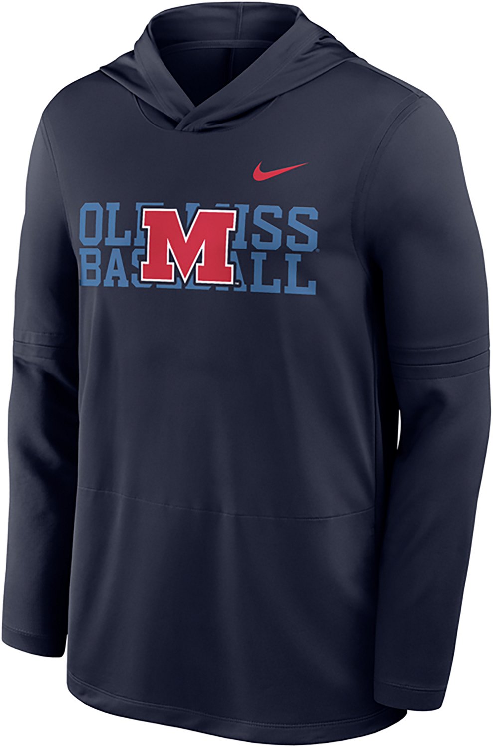 Nike Men's University of Mississippi Logo Over School Dri-FIT Hoodie Top