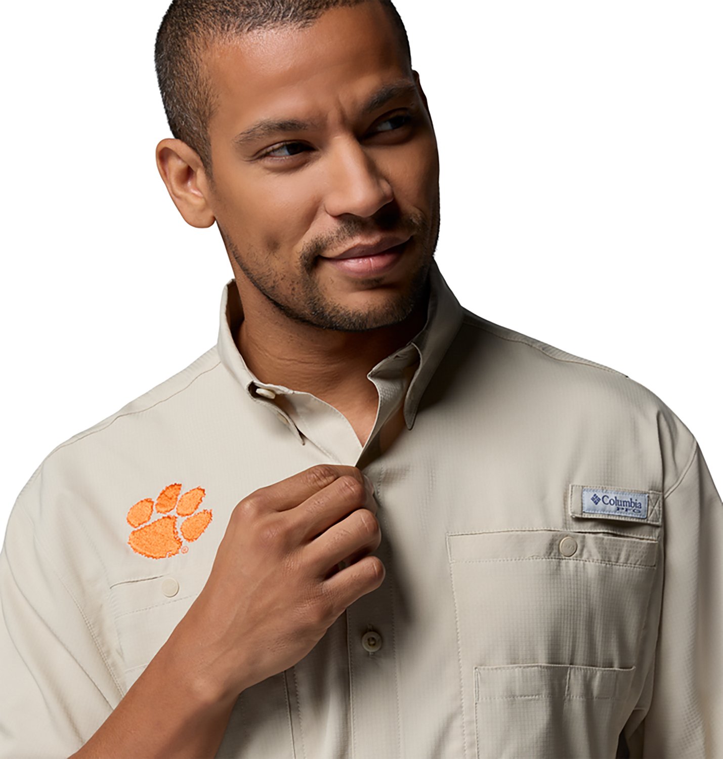 Columbia Sportswear Men's Clemson University Tamiami Short Sleeve Fishing Shirt - view number 4