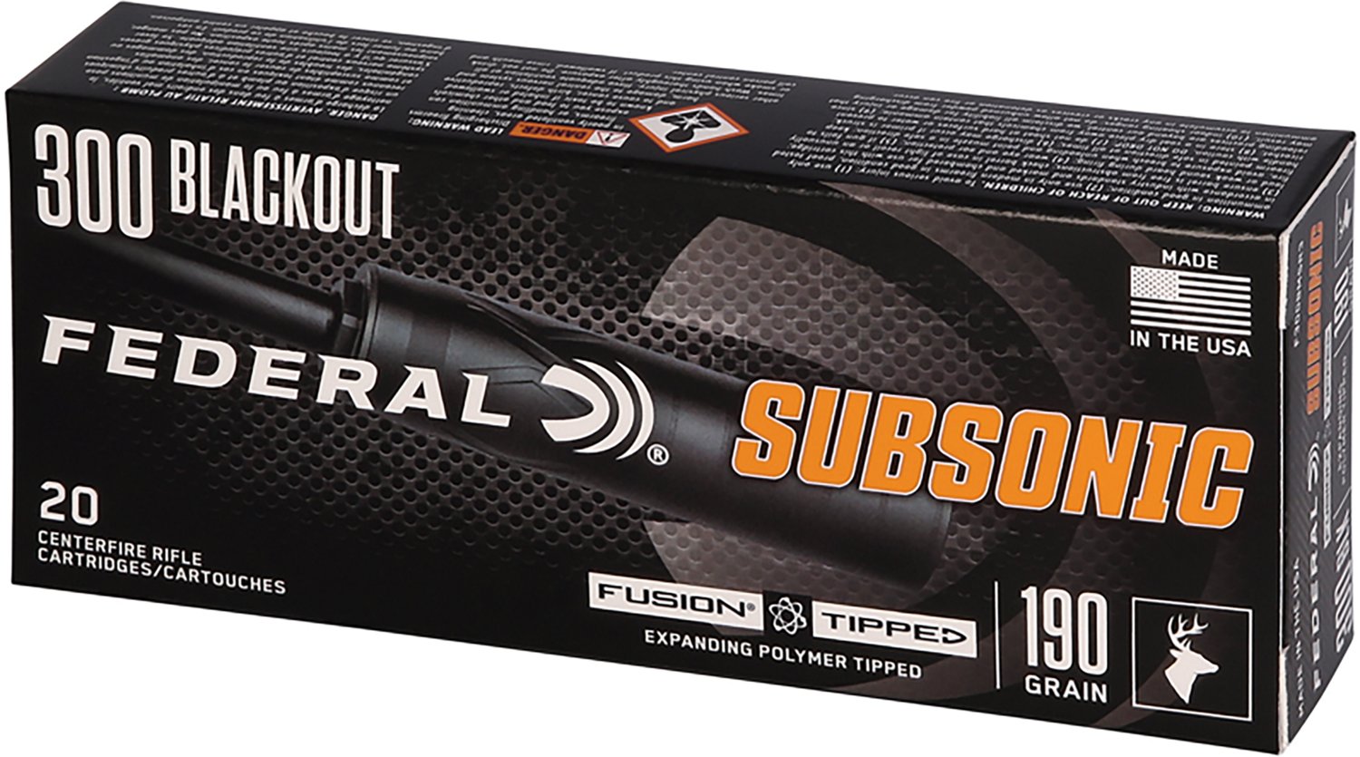 Federal Subsonic .300 Blackout 190-Grain Centerfire Ammunition - 20 Rounds - view number 3