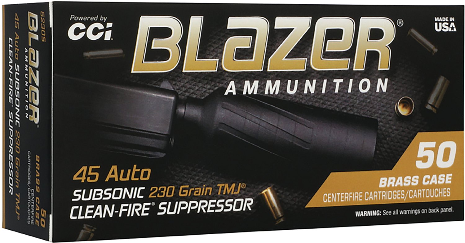 Blazer Clean-Fire Suppressor .45 ACP 230-Grain Centerfire Ammunition - 50 Rounds