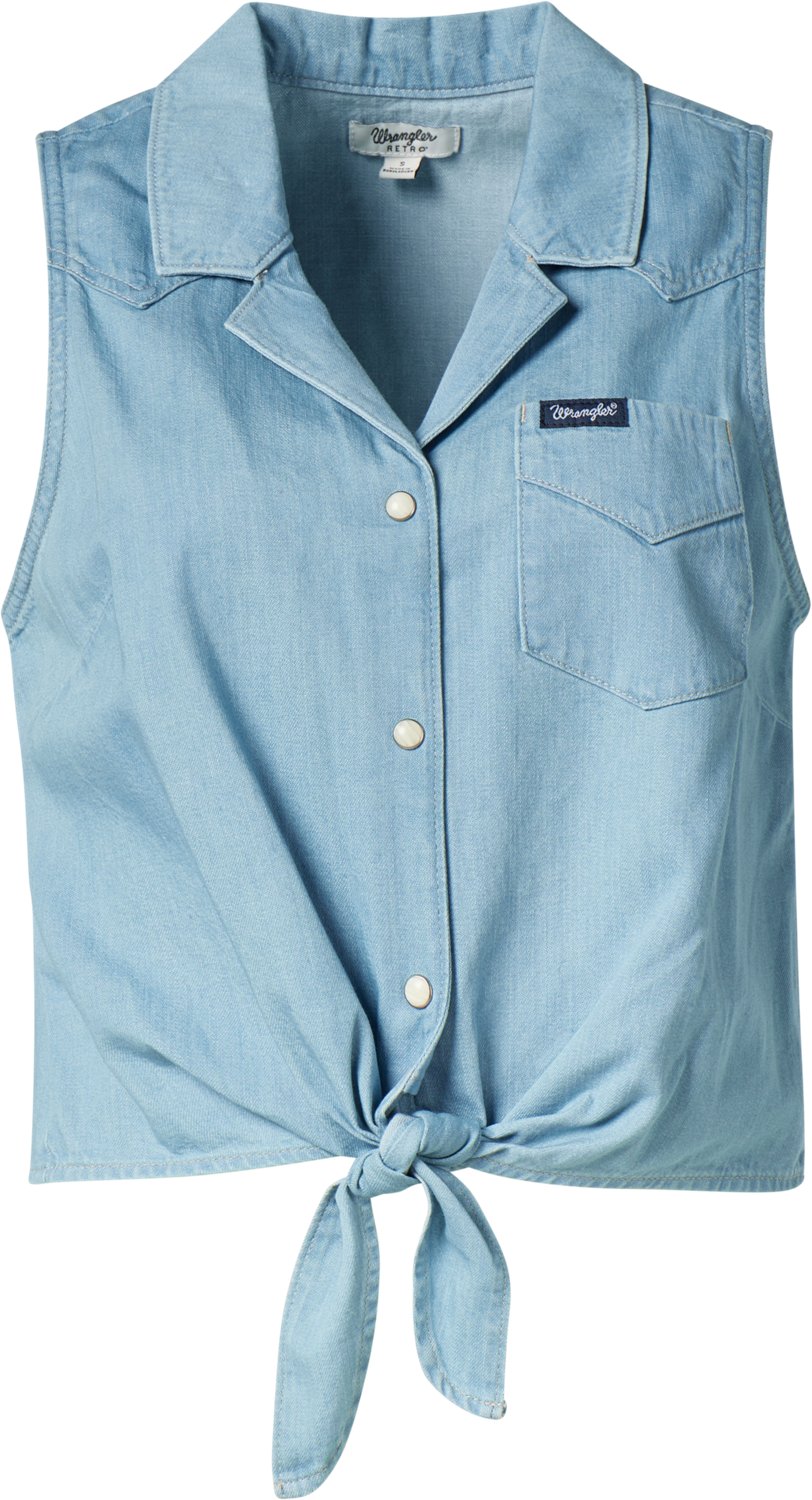 Wrangler Women's Denim Front Tie Shirt Vest