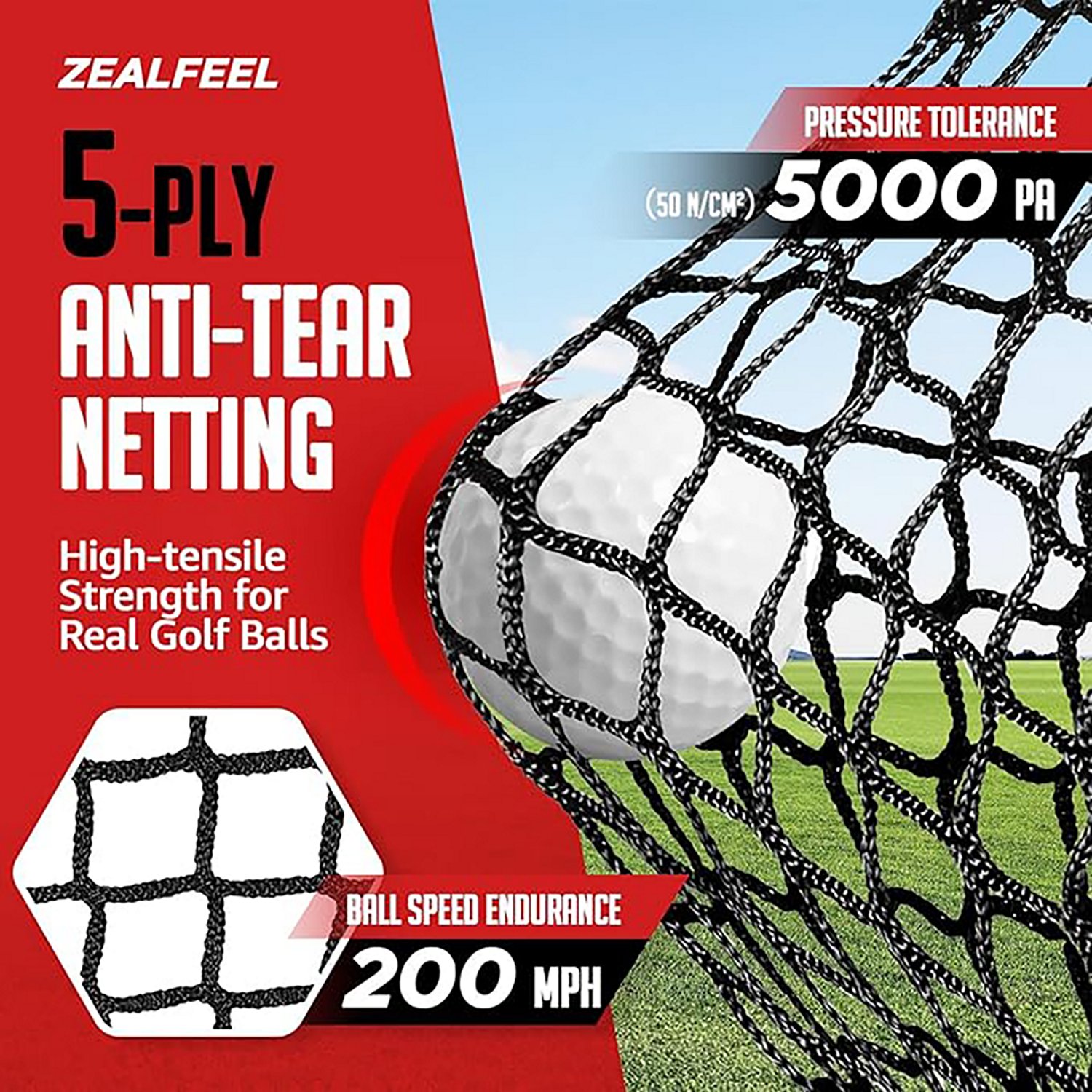 Zealfeel 10 x 7 ft Practice Net with Chipping Target - view number 4