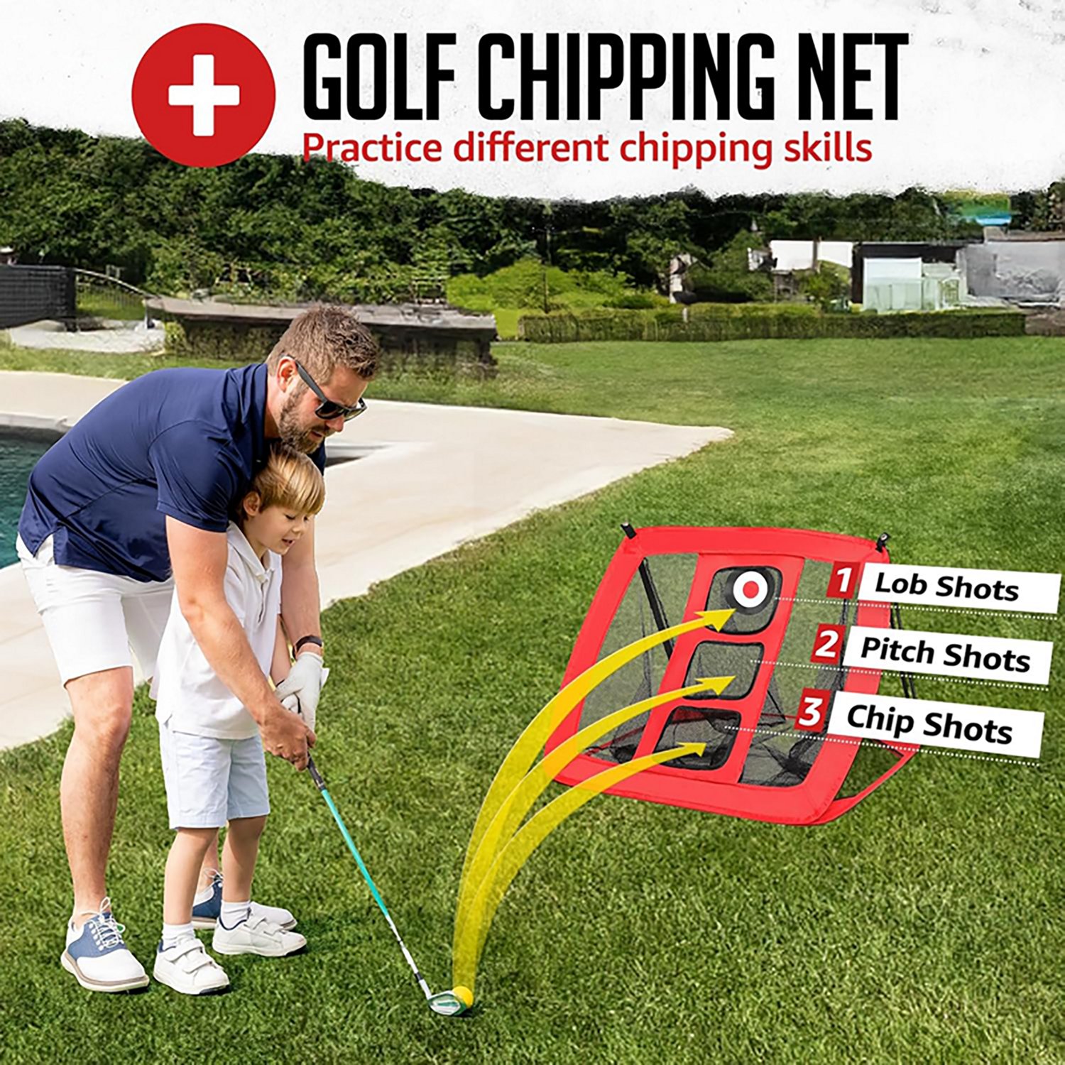 Zealfeel 10 x 7 ft Practice Net with Chipping Target - view number 7