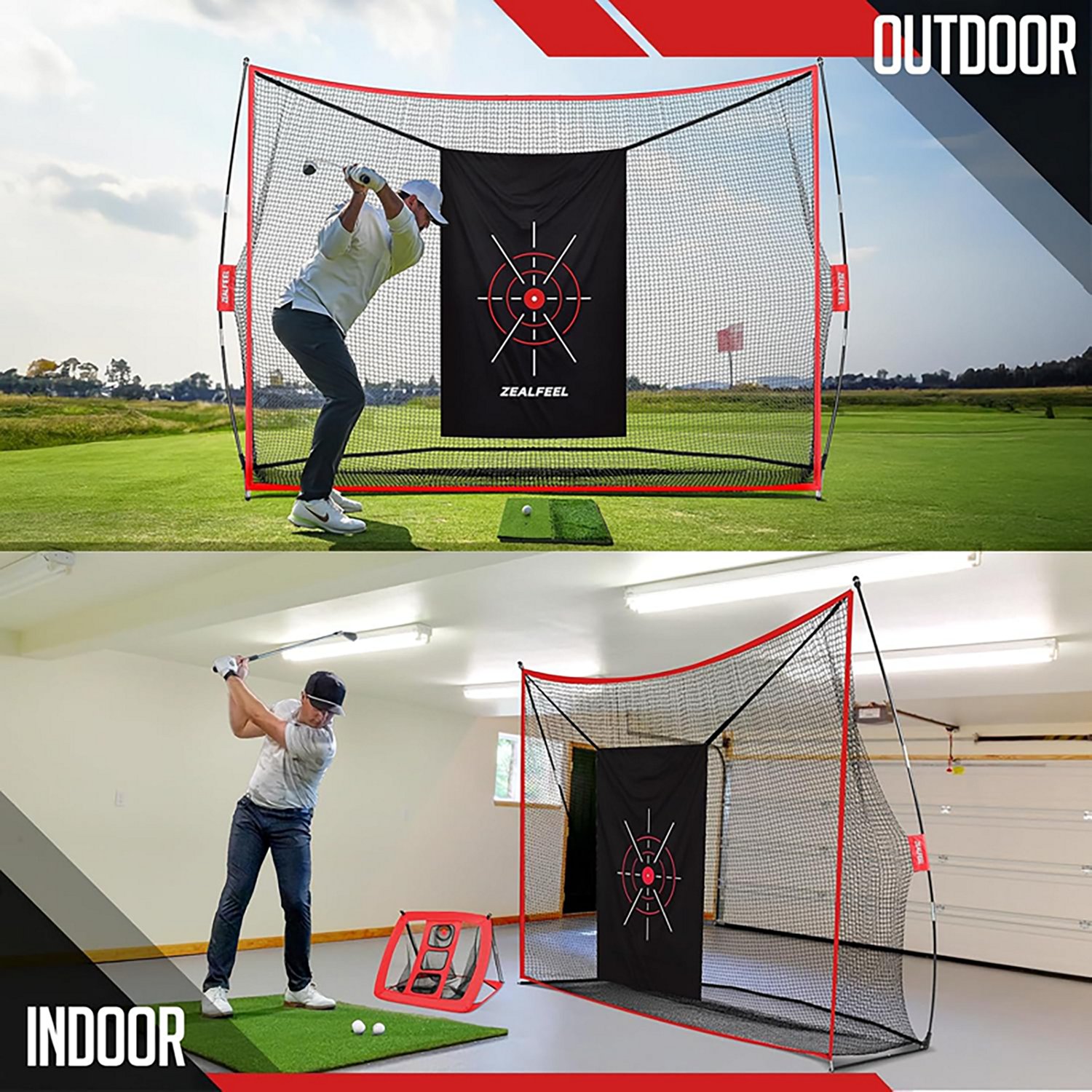 Zealfeel 10 x 7 ft Practice Net with Chipping Target - view number 8