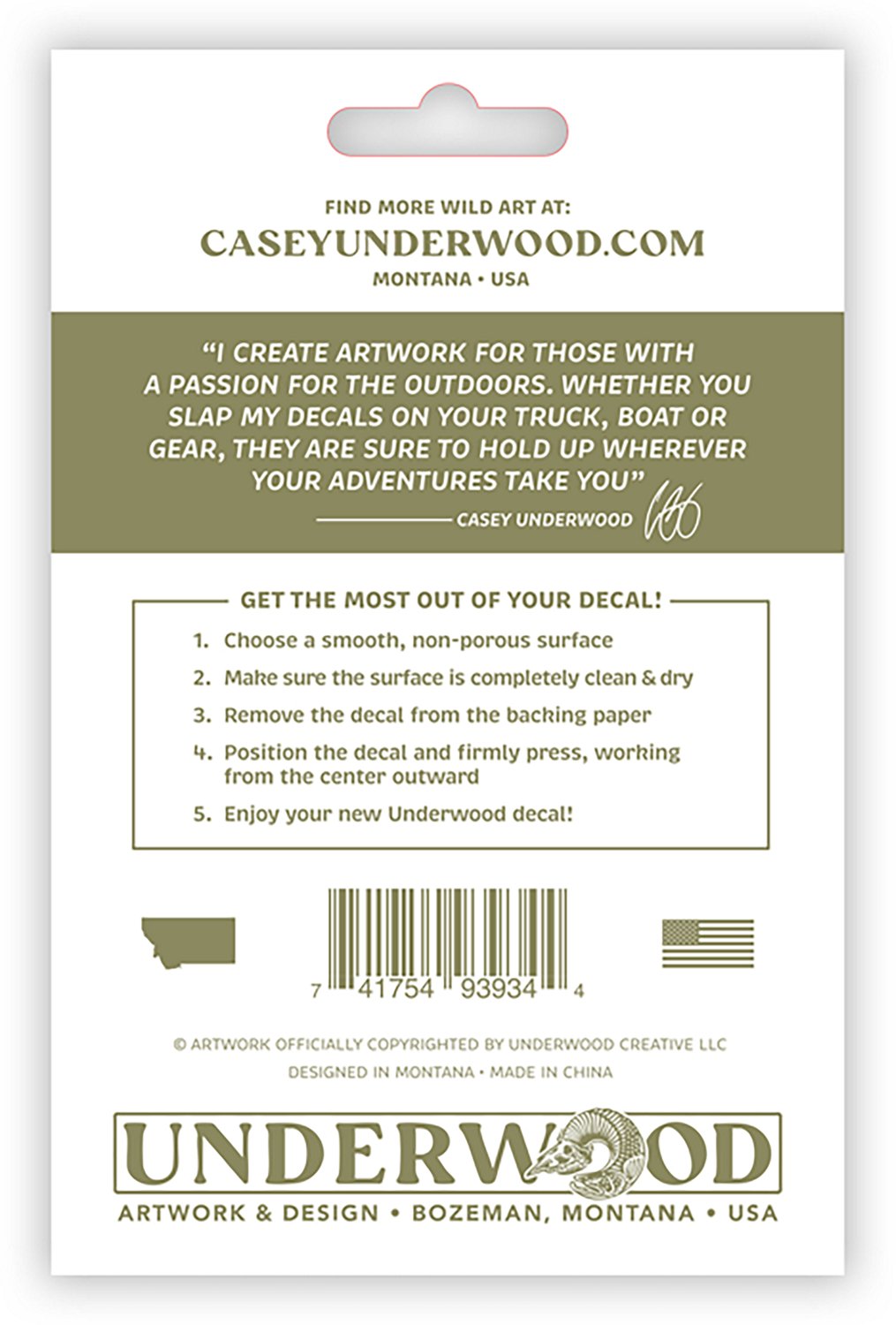 Casey Underwood Bluegill Decal - view number 2